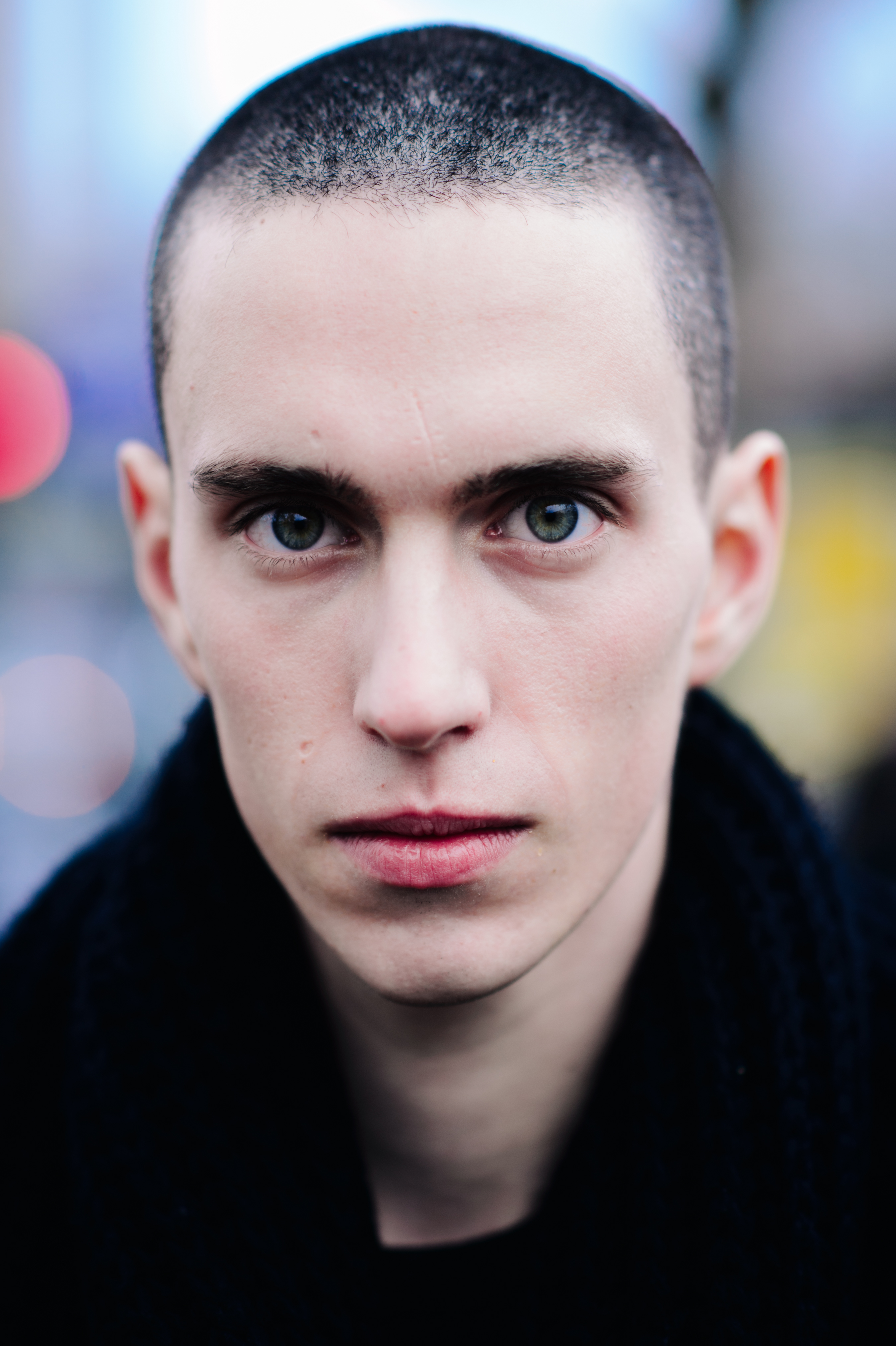 Portrait of male model short hair