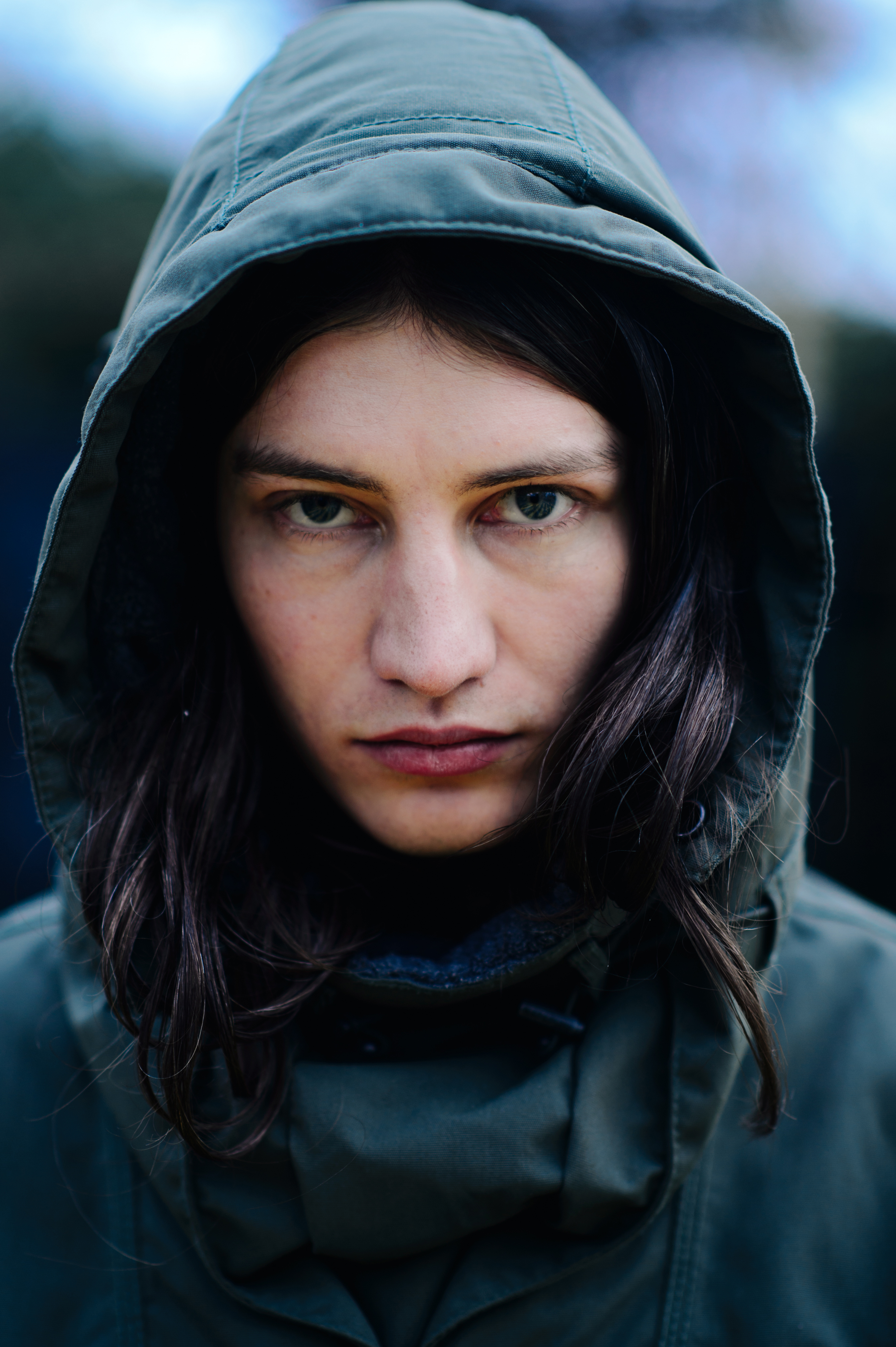 Portrait of Ukrainian male model long hair