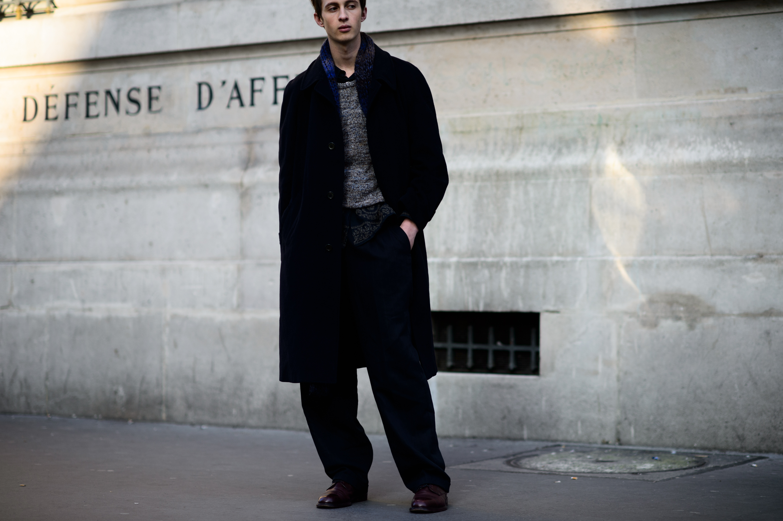 Male model wearing coat