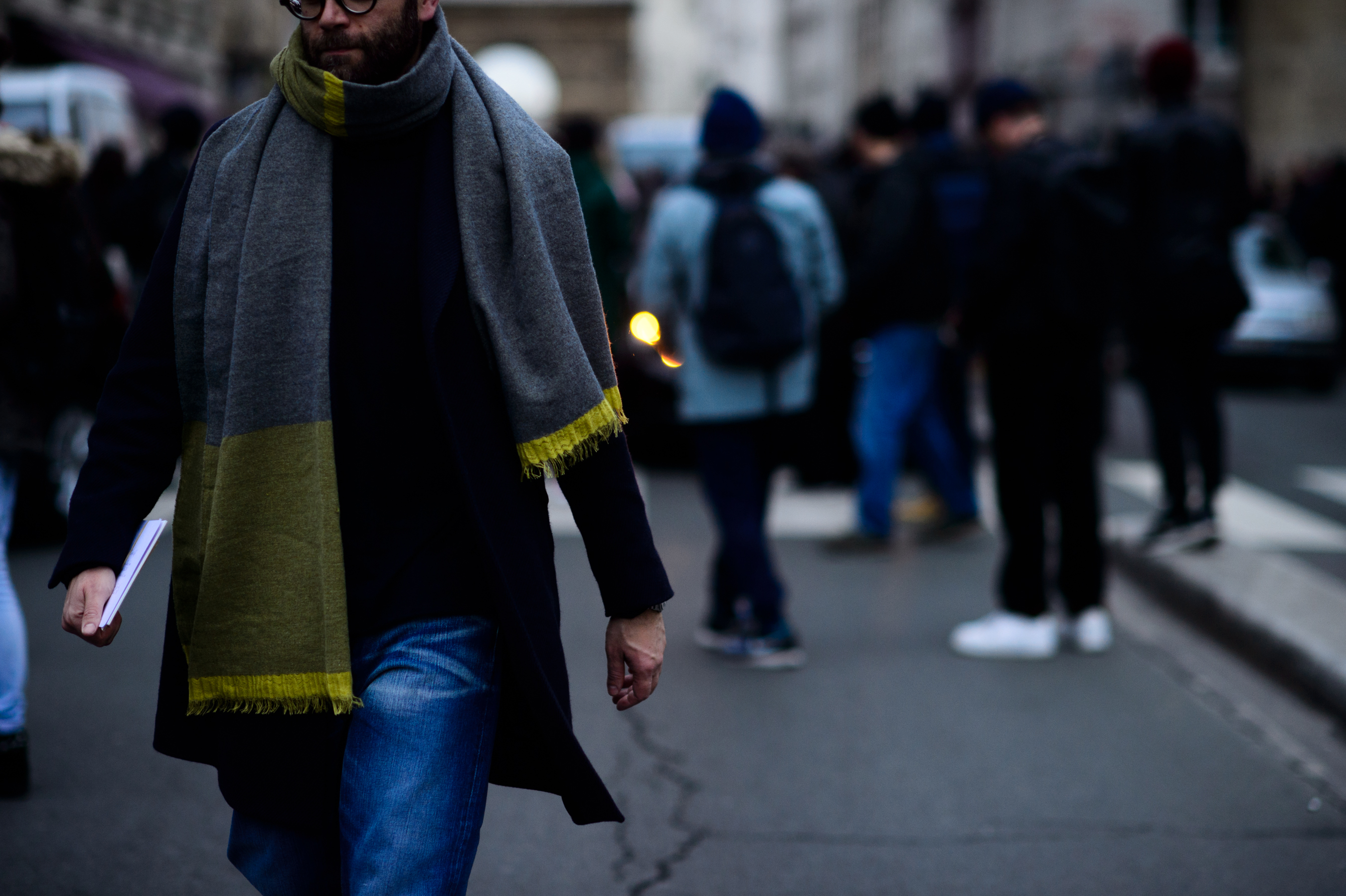 Fashion journalist wearing scarf