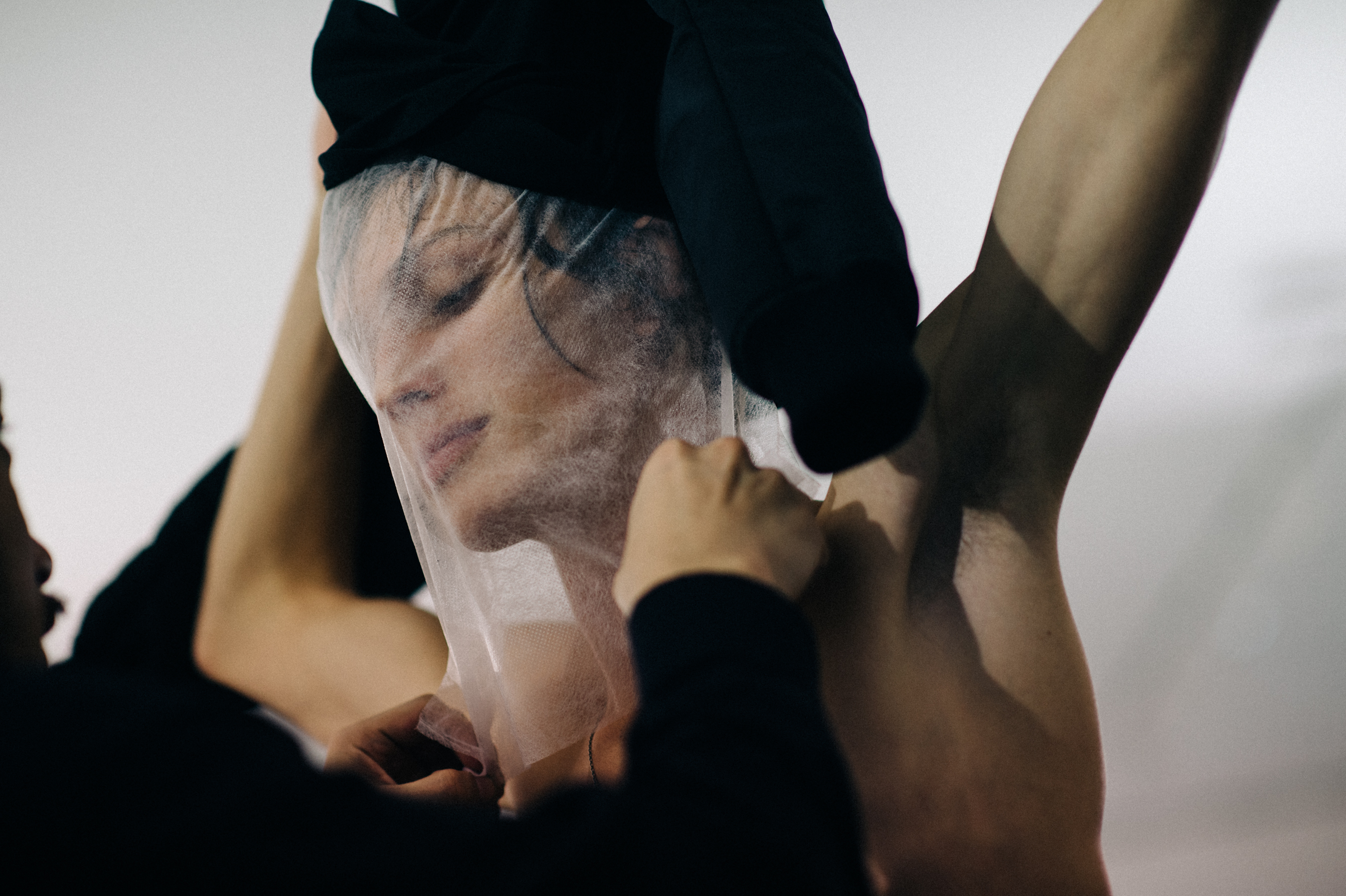 Male model getting dressed