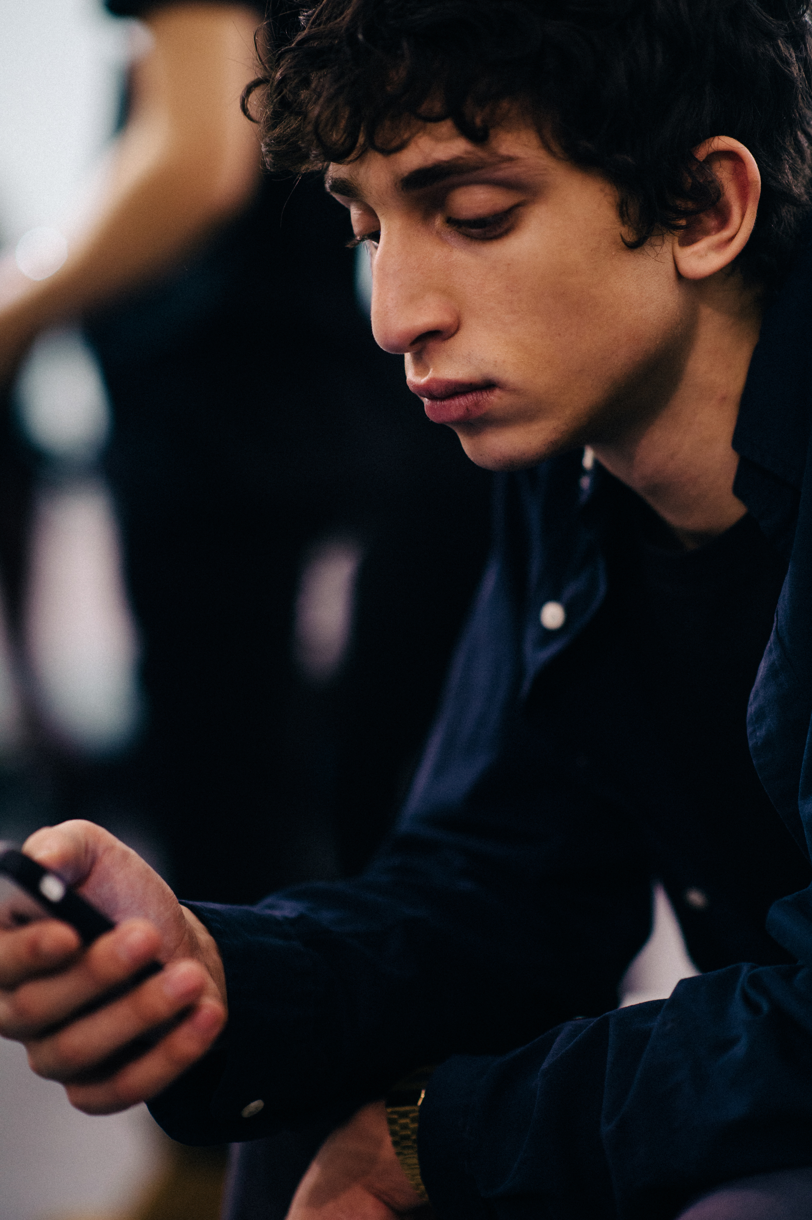 Male model before the show