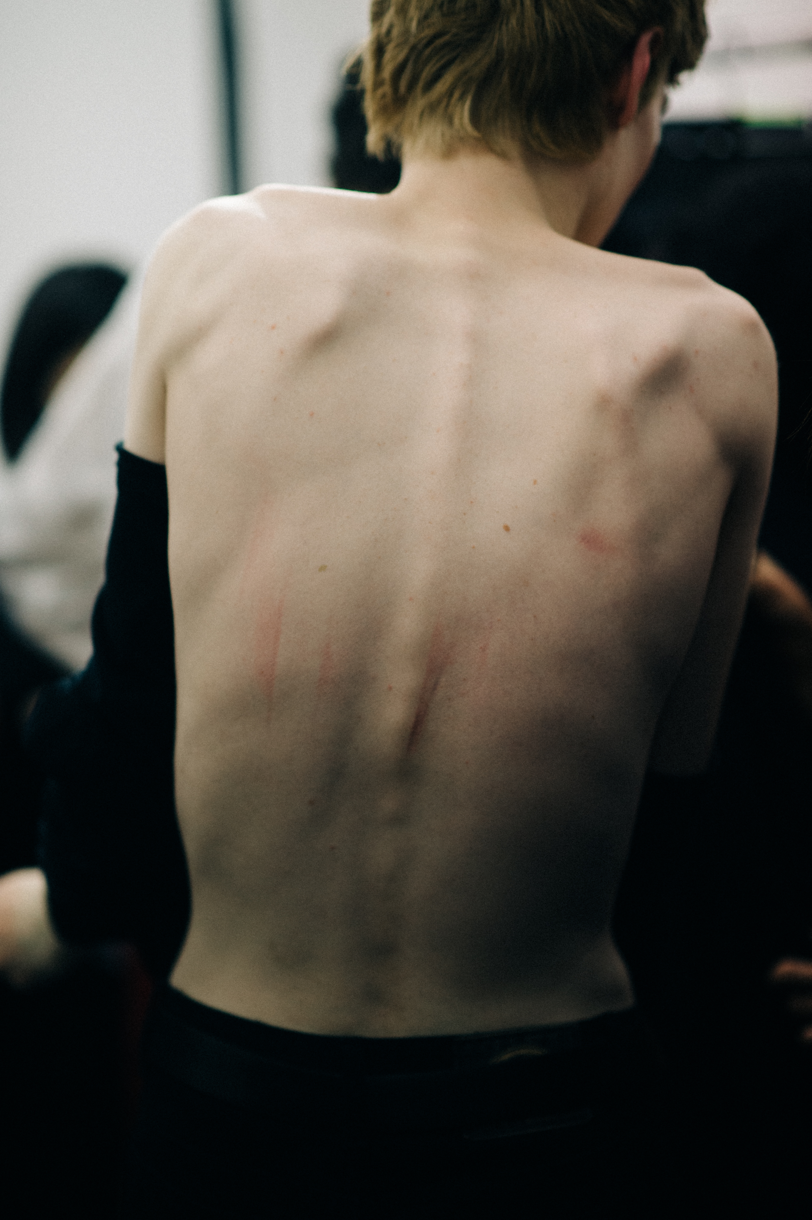 Back of a shirtless model