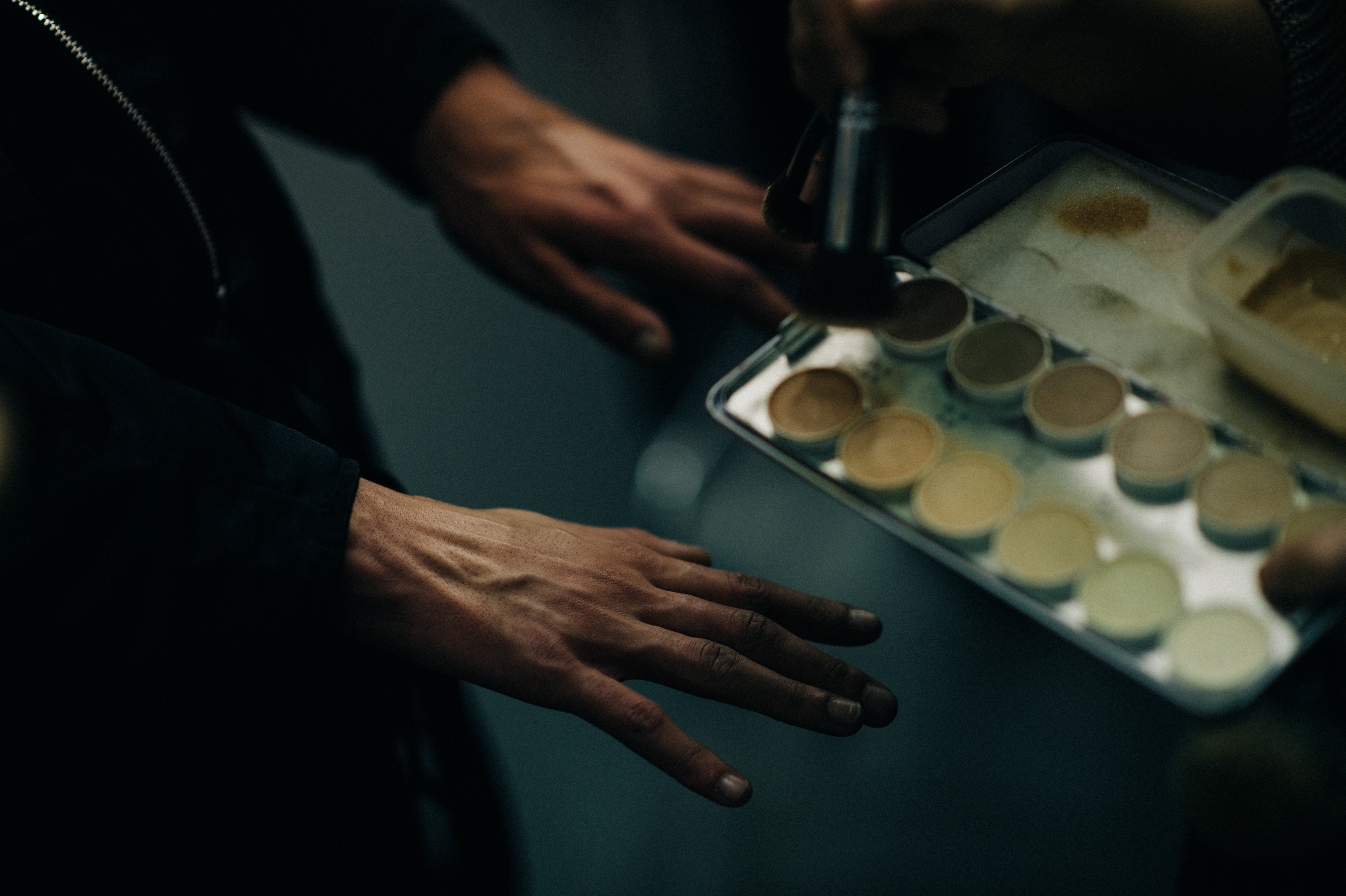 Hands getting painted