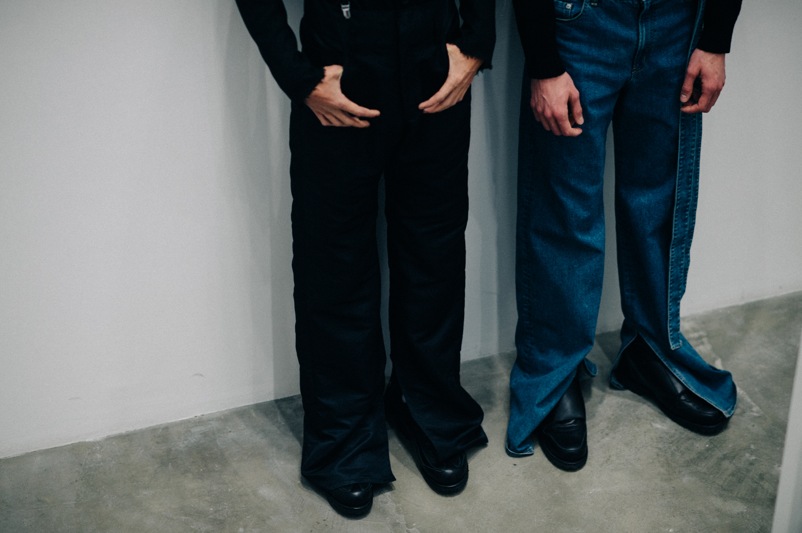 Pants with openings