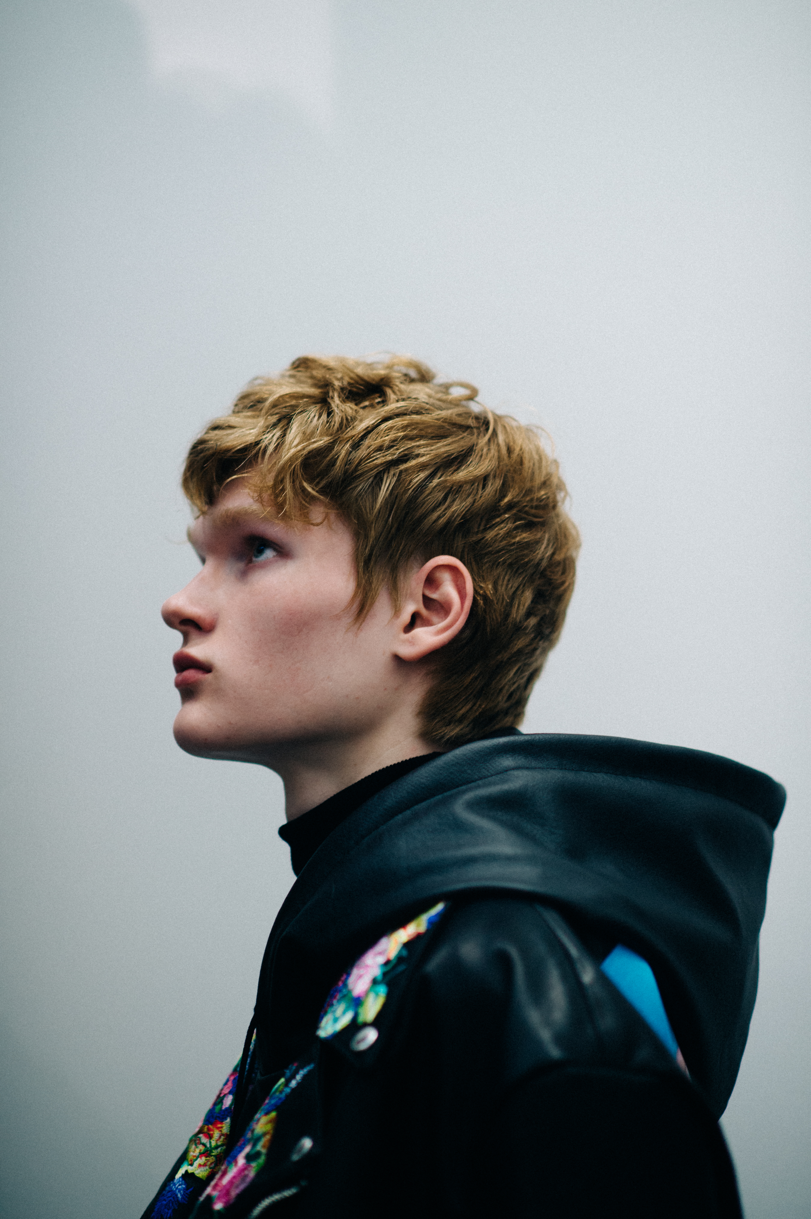 Russian male model before show
