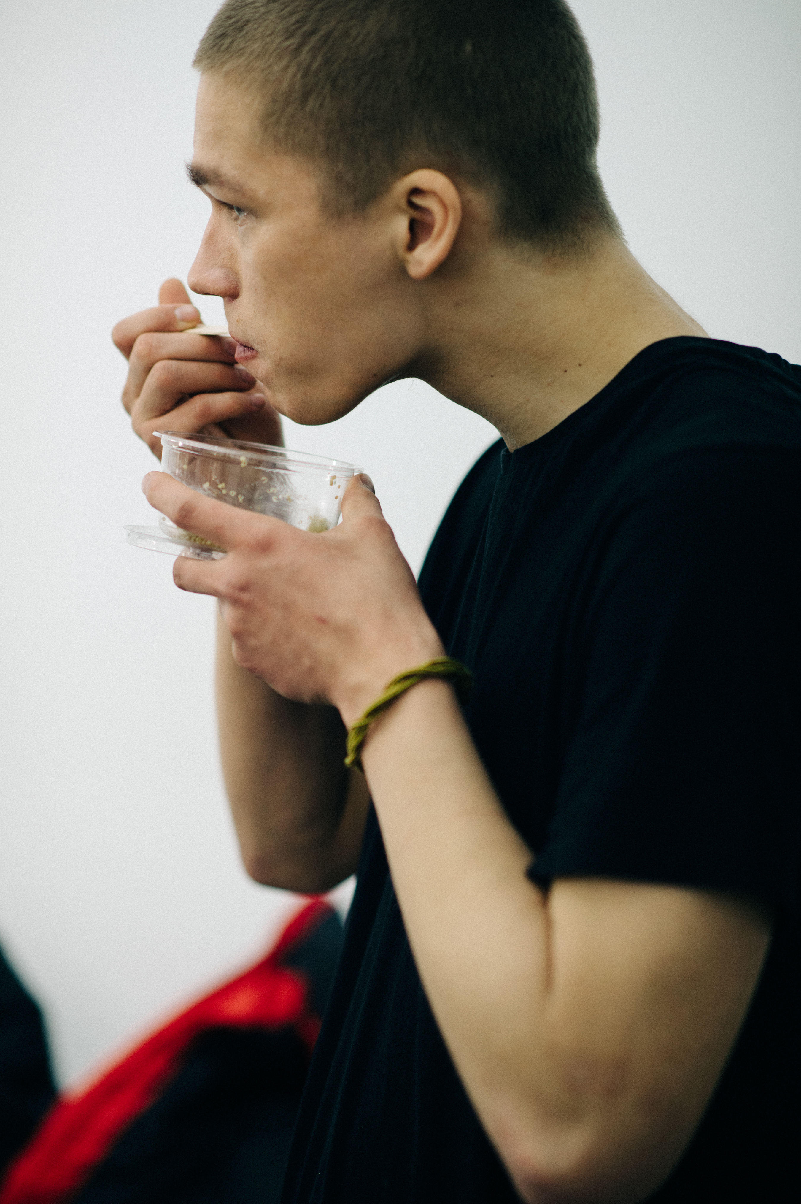 Male model eating