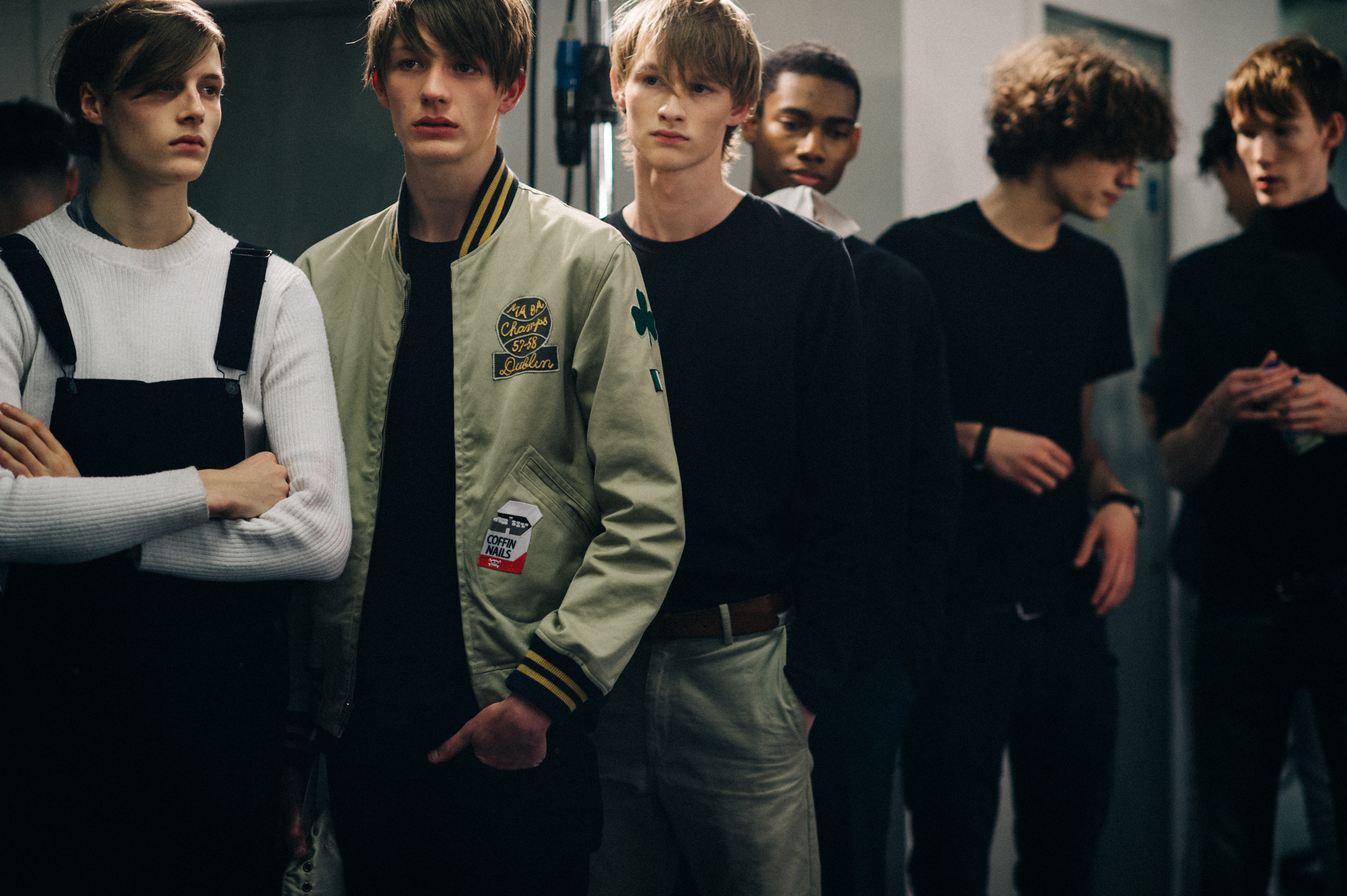 Male models line up rehearsal