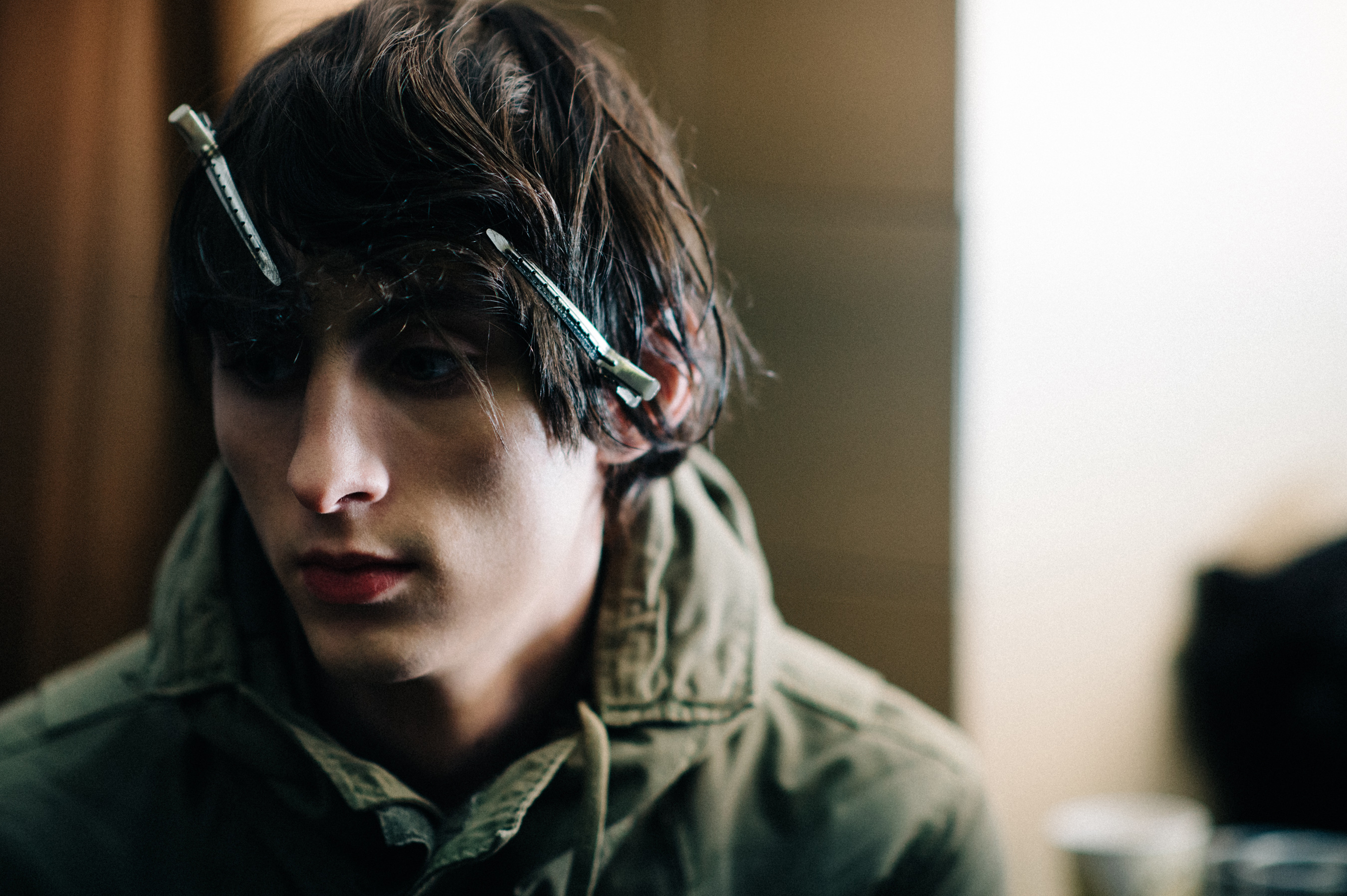 Male model with clipped hair