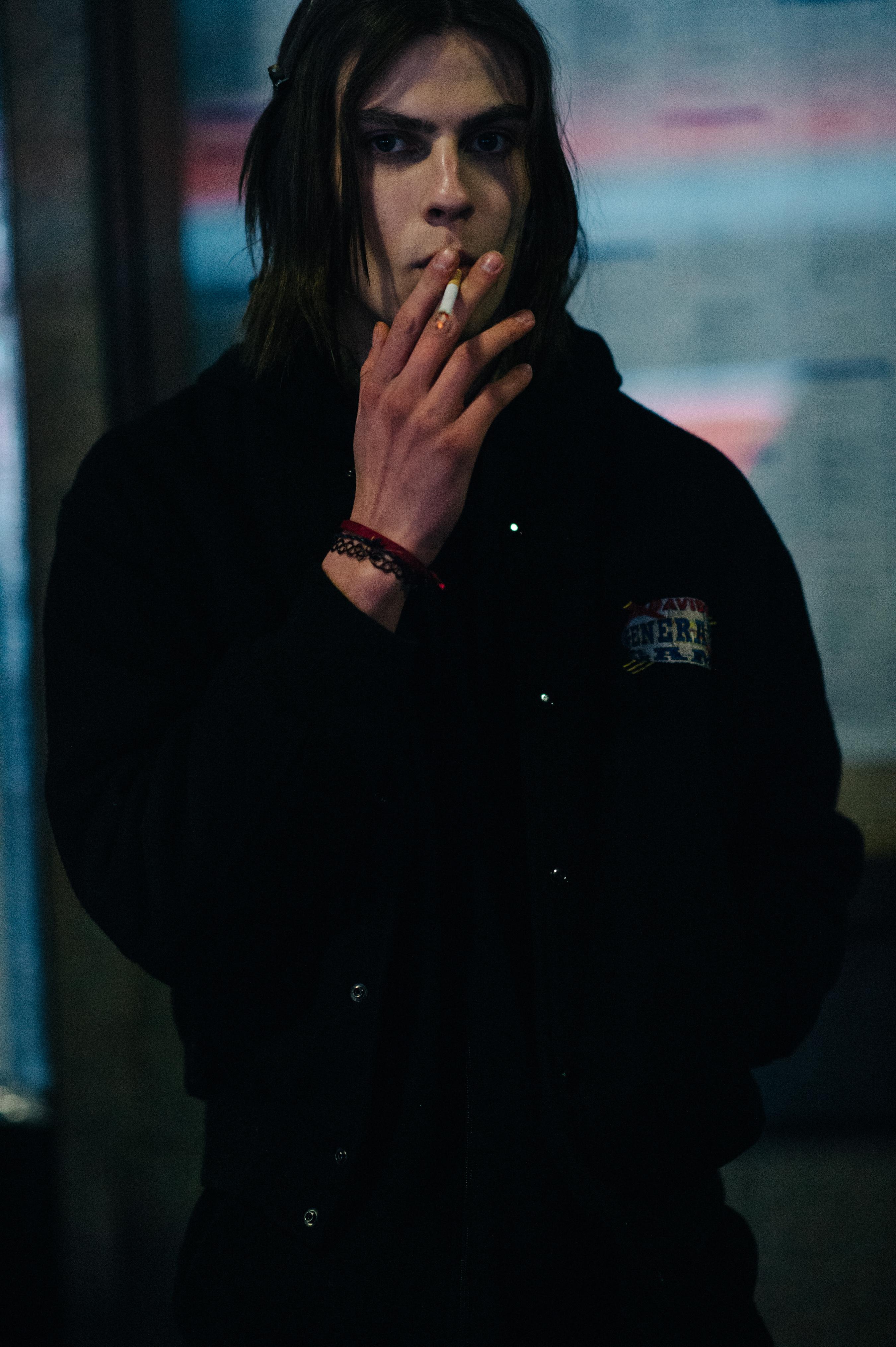 Male model smoking