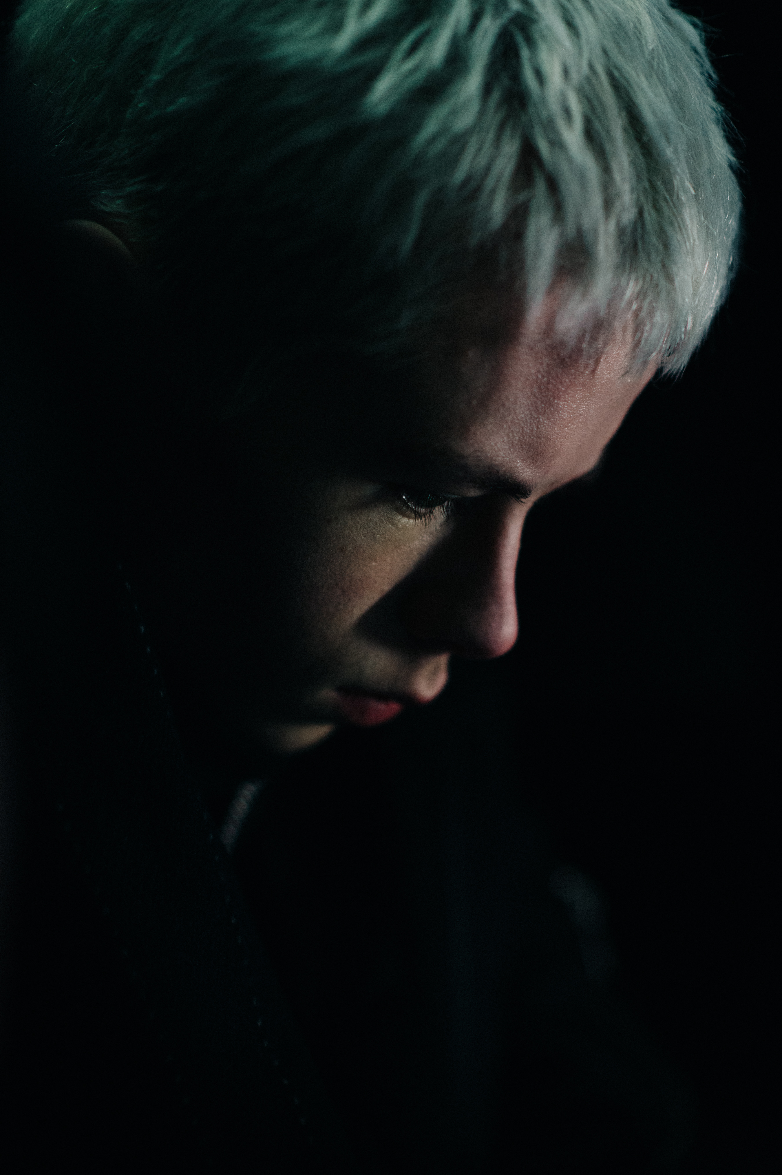 Male model short white hair