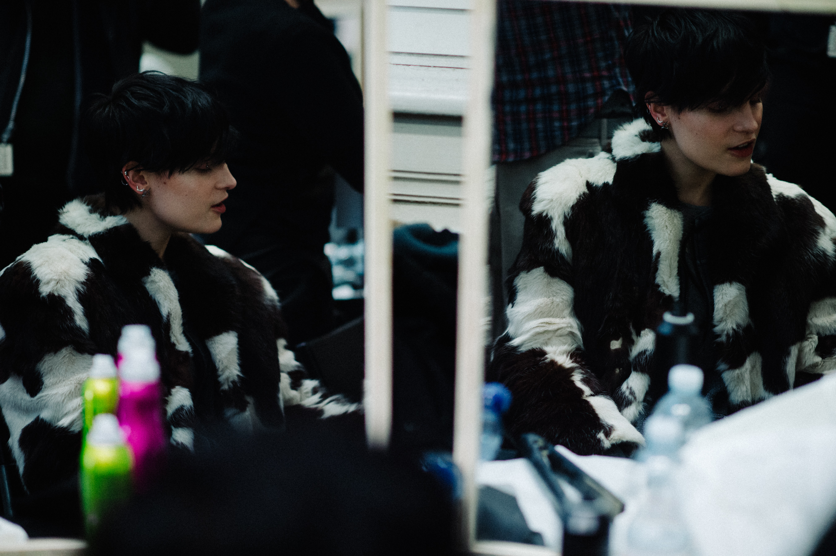 Model reflected in mirror