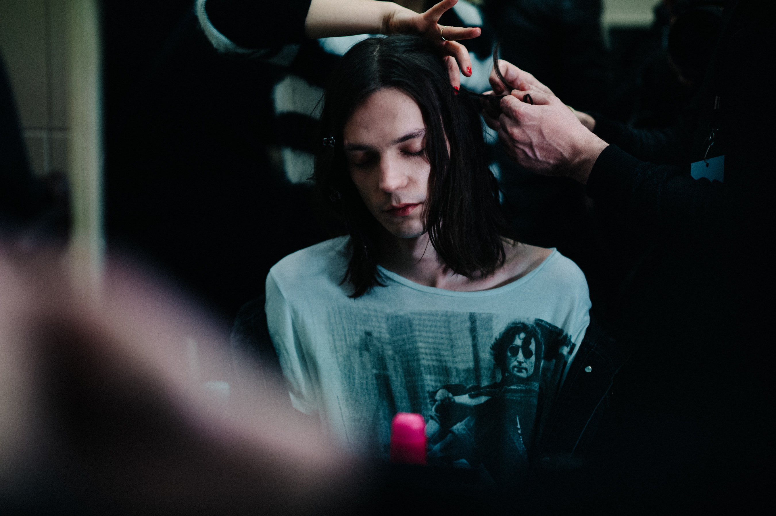 Model with long hair