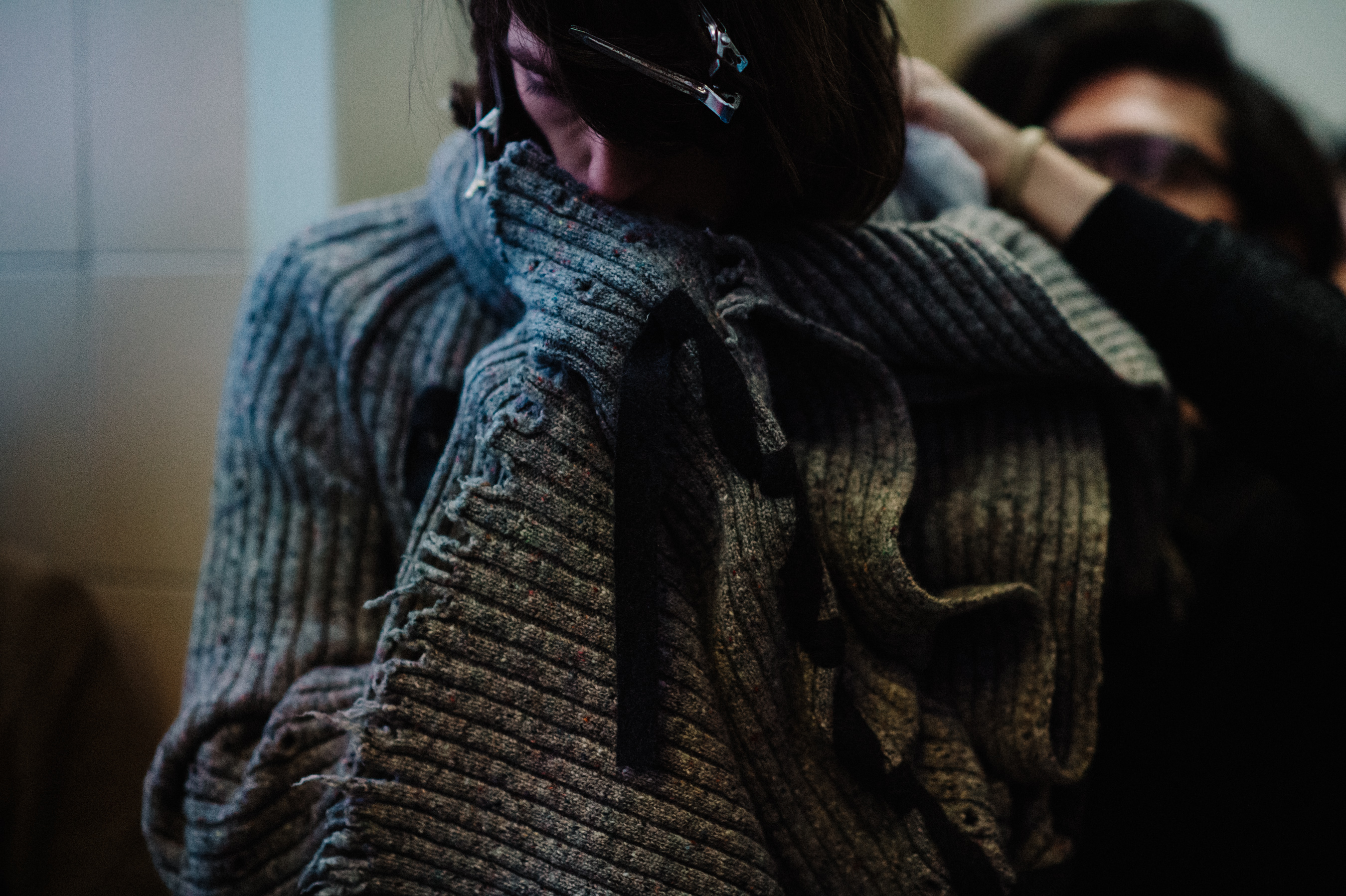 Male model wearing knitwear
