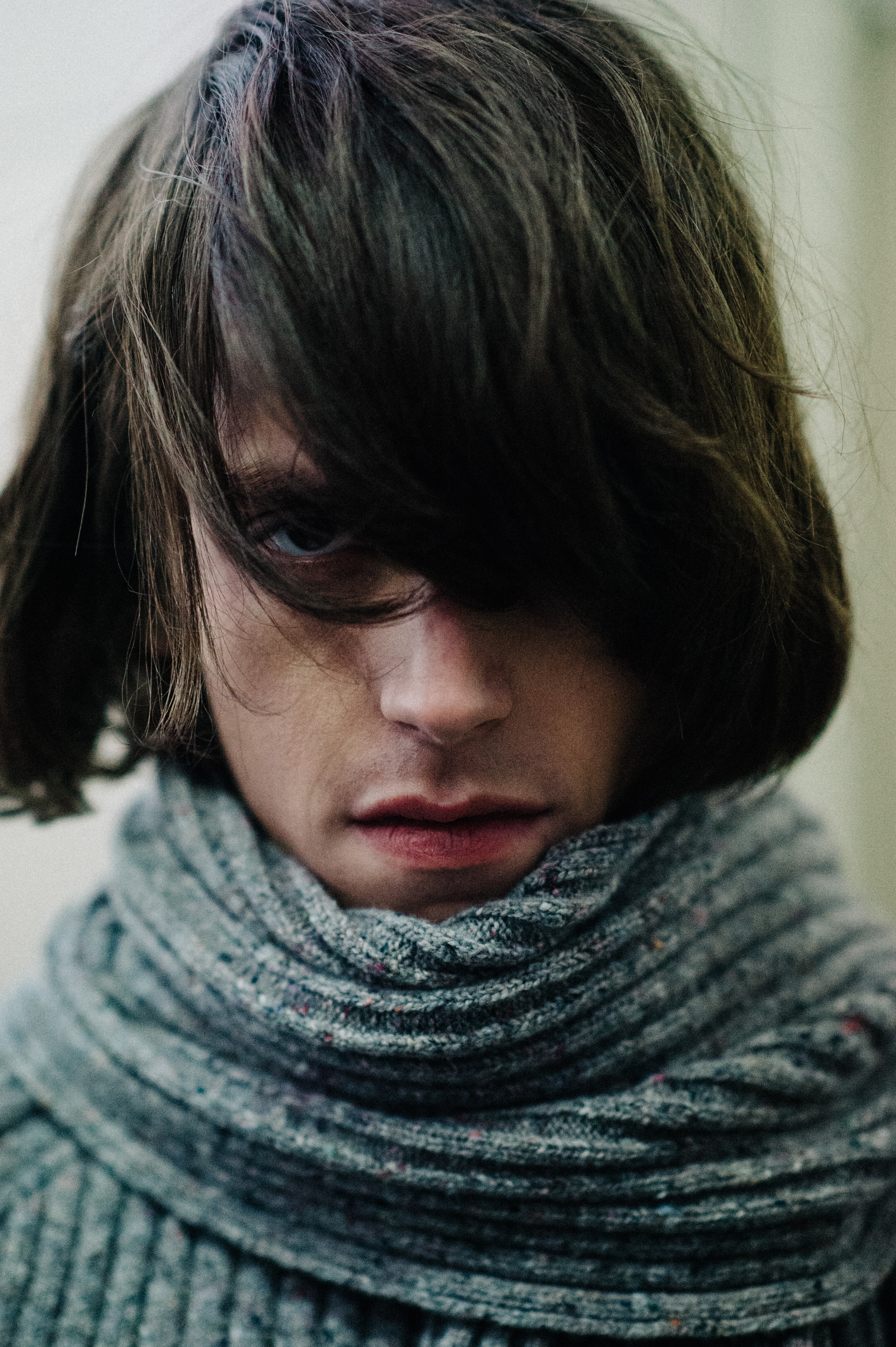 Portrait of a male model knitwear