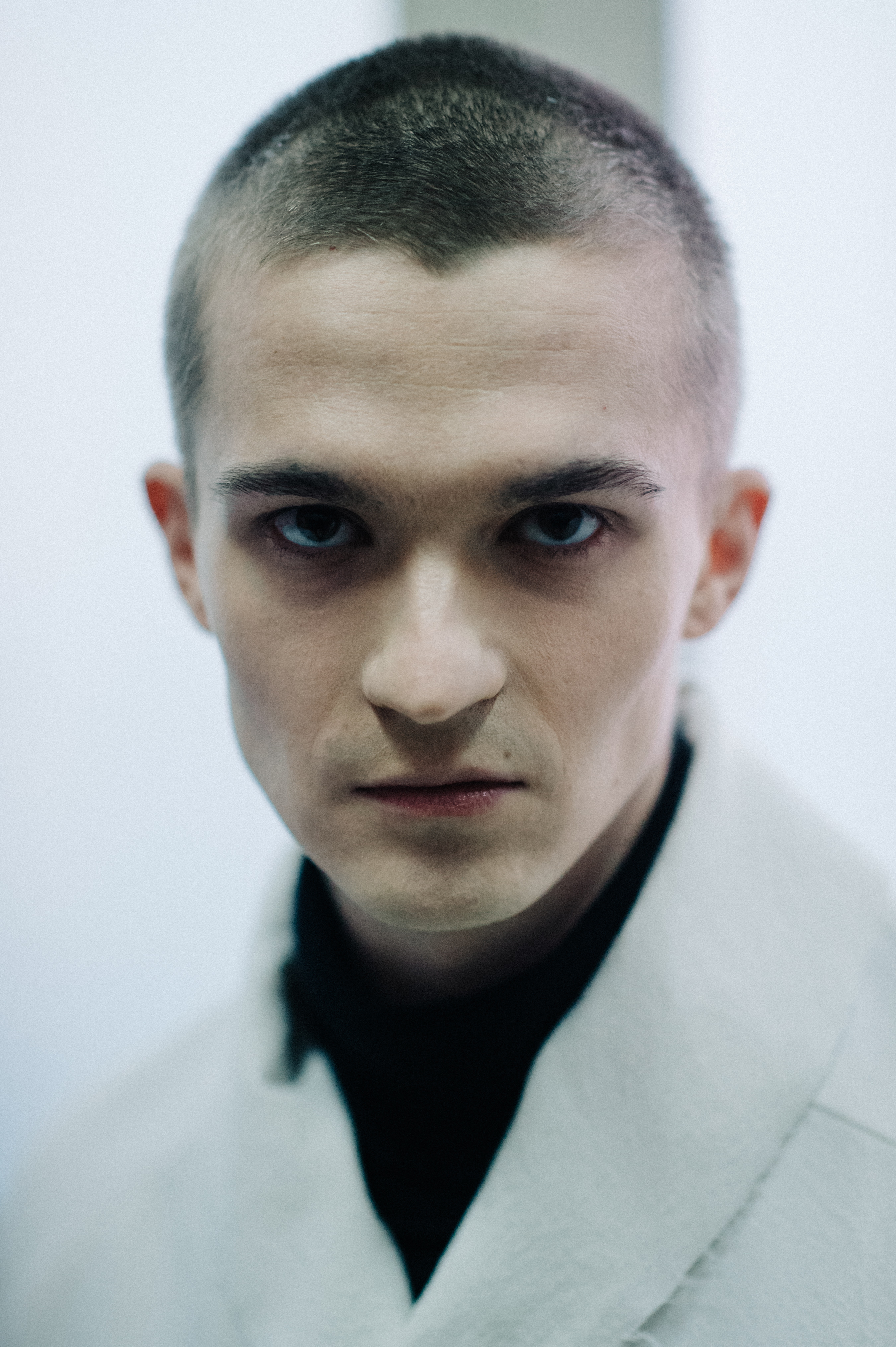 Portrait of a male model short hair