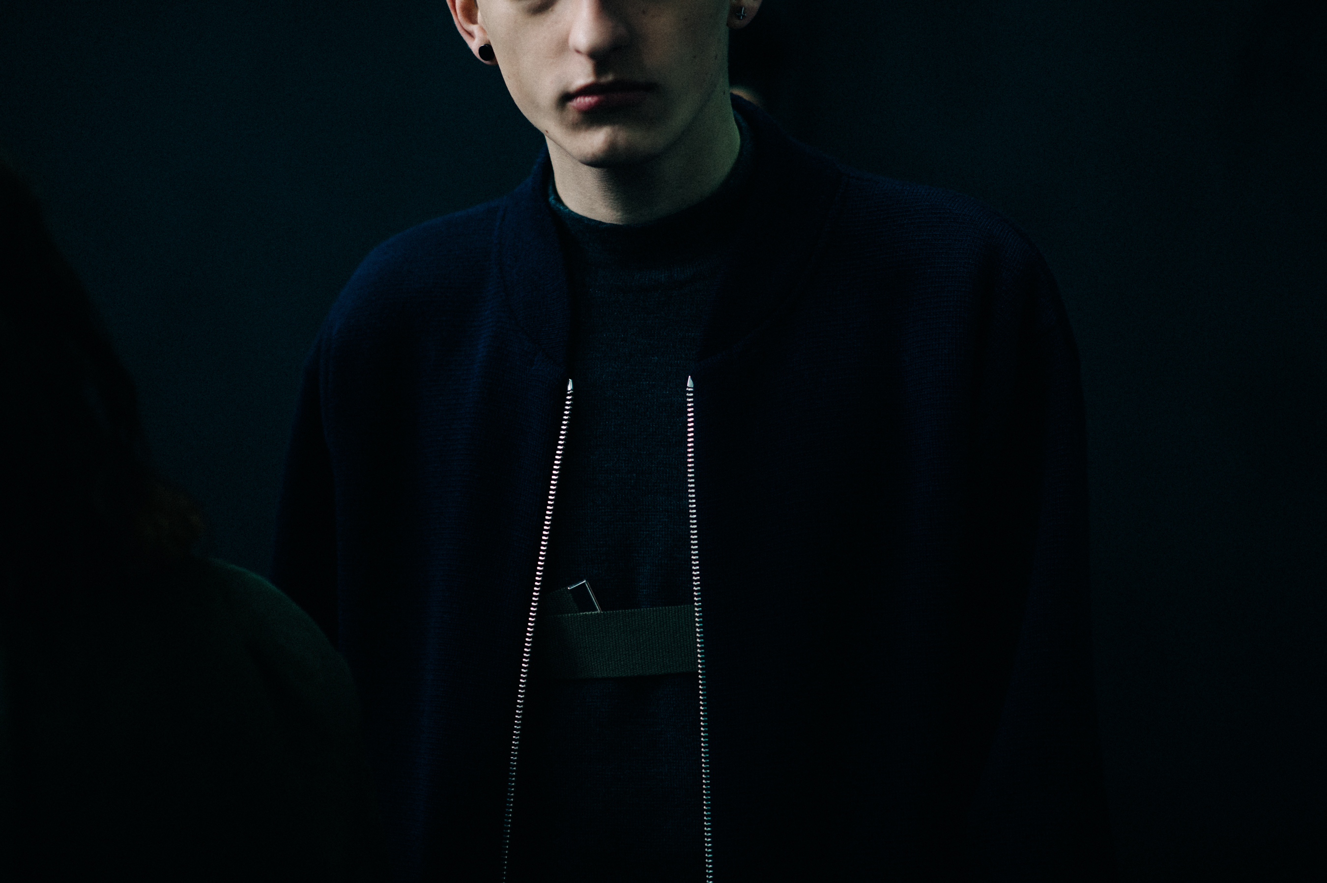 Male model wearing black