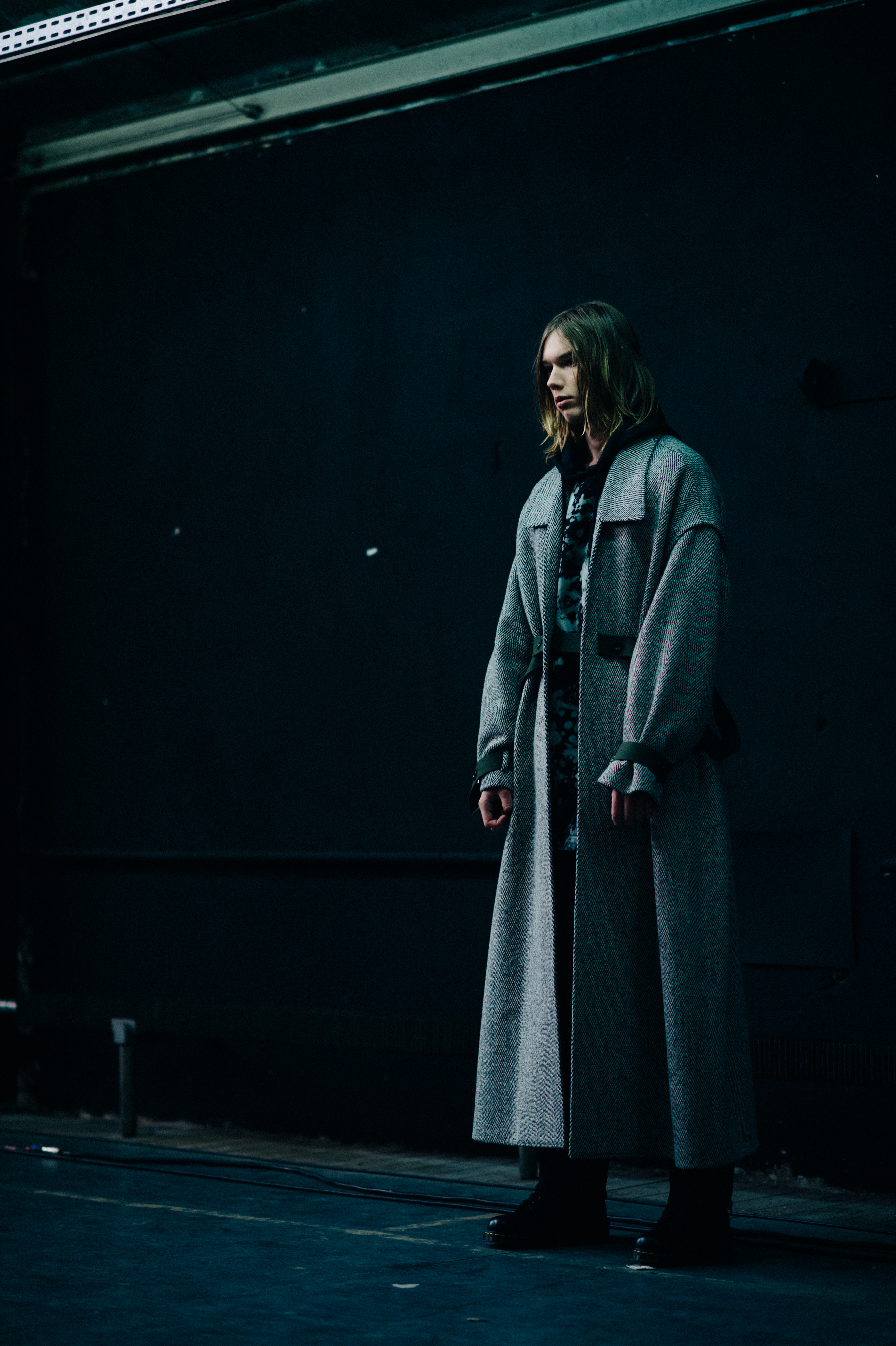 Male model long coat