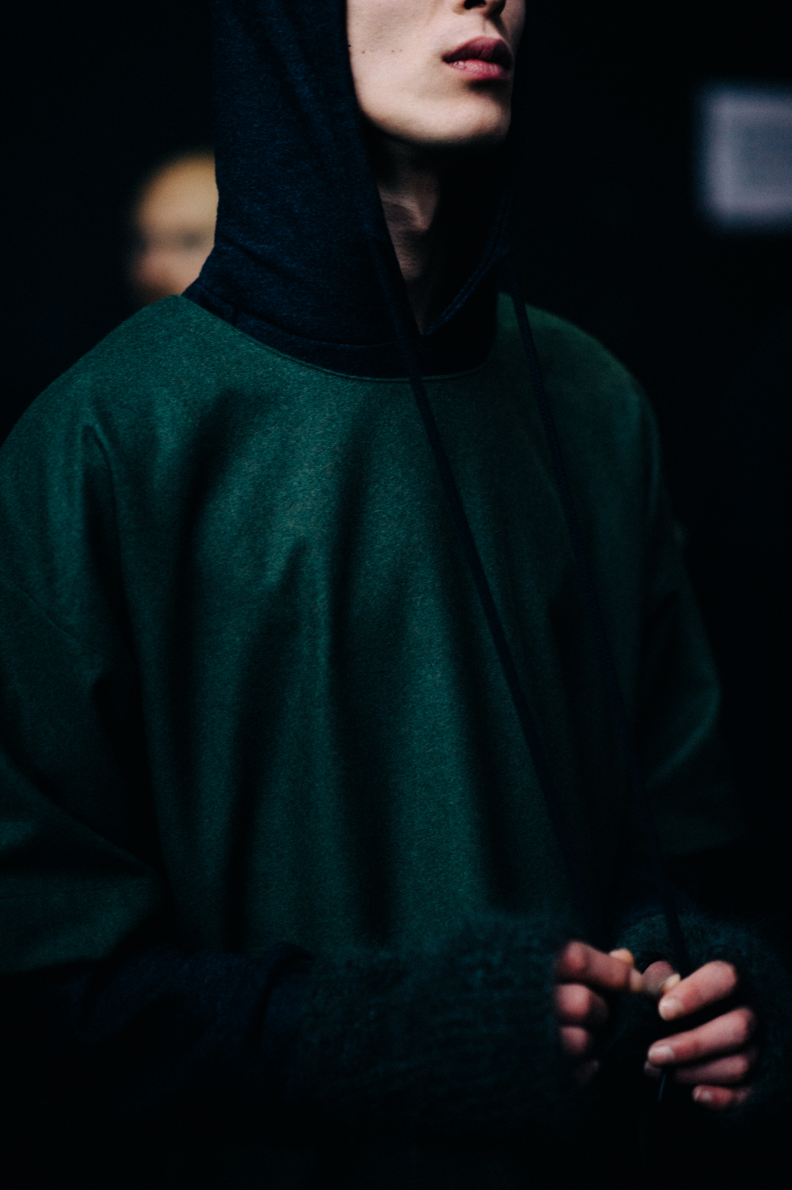 Male model wearing green