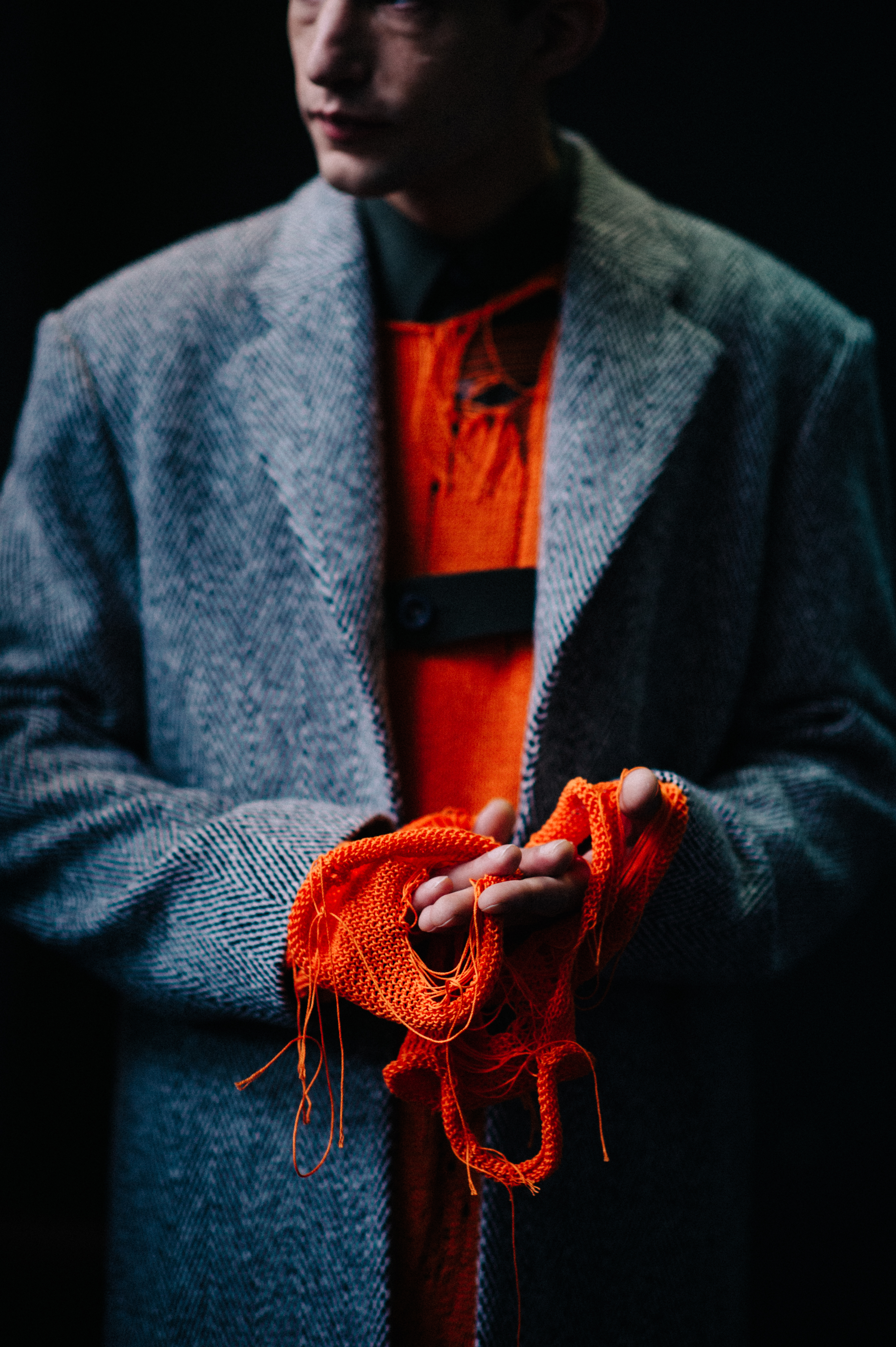 Male model ripped sleeves