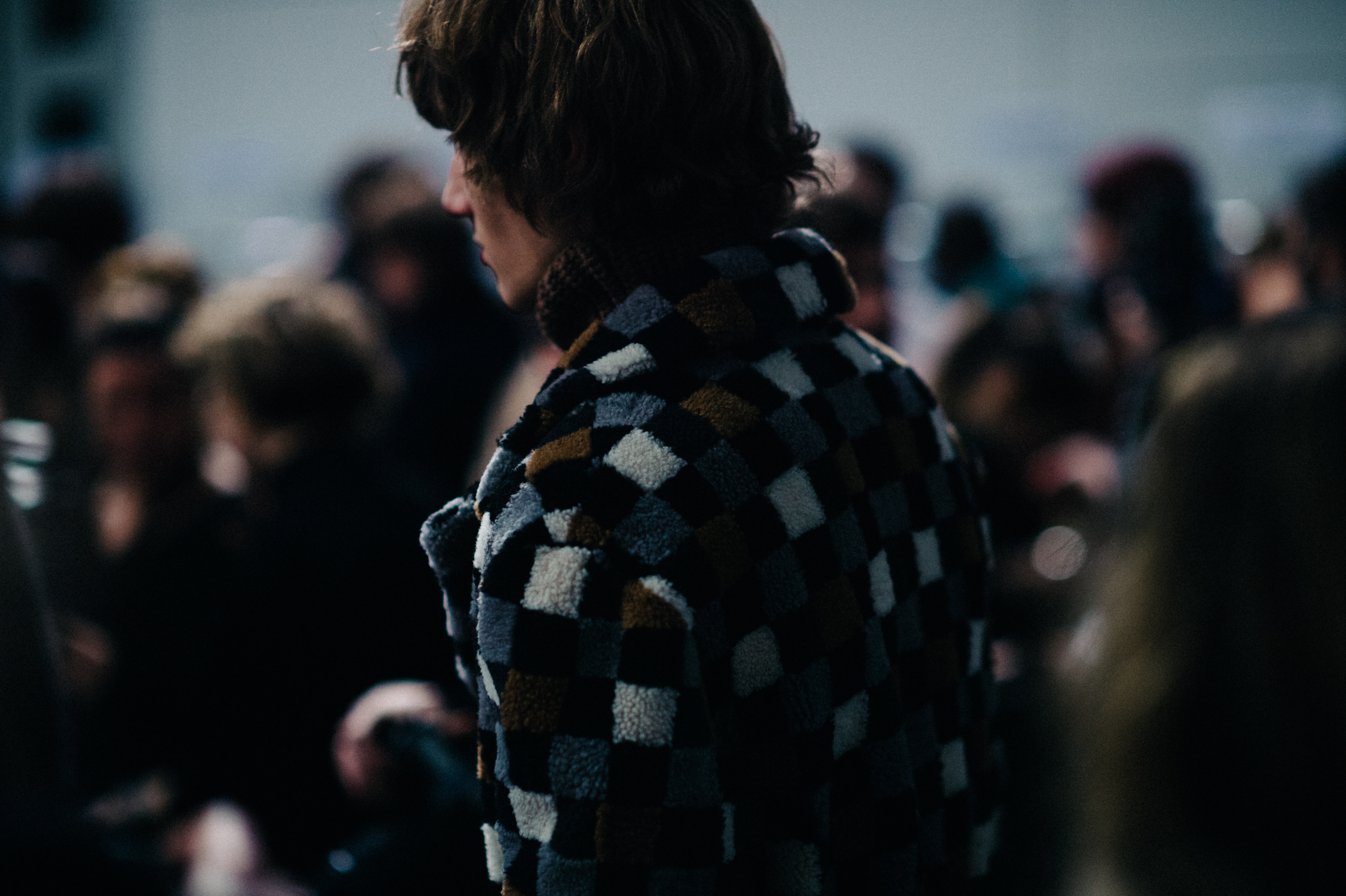Male model wearing warm coat