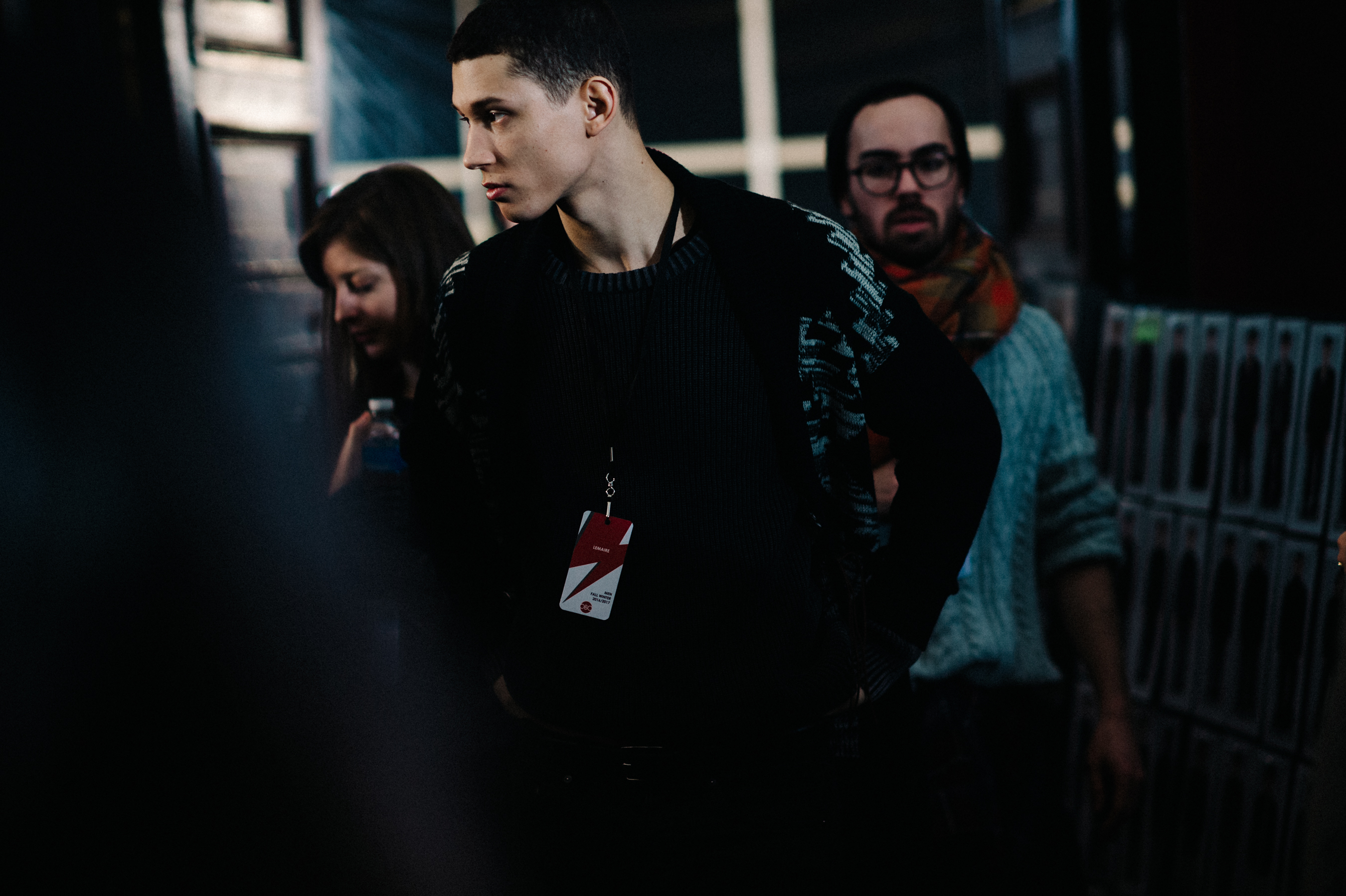 Male model before the show