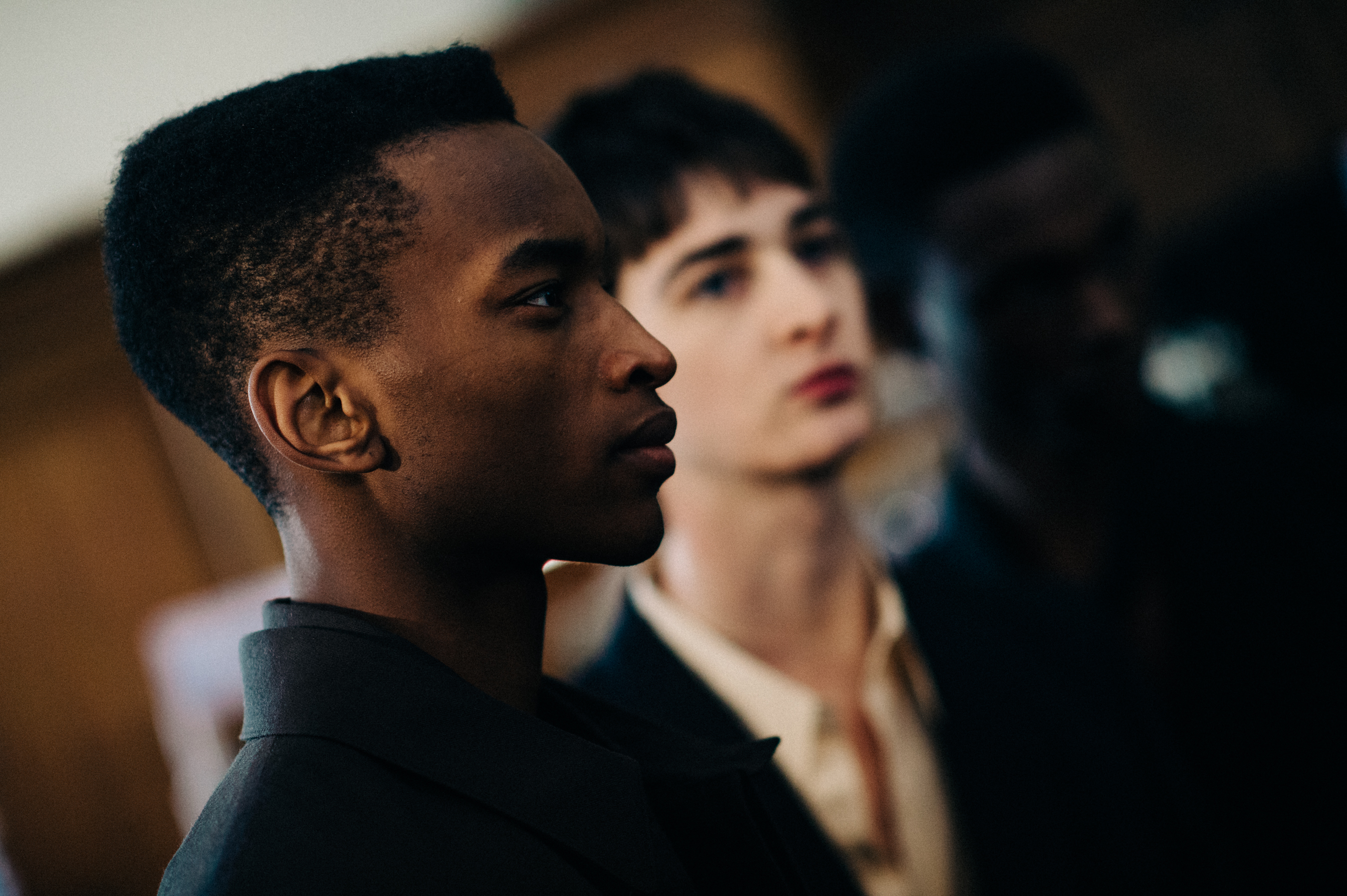 Male models before the show