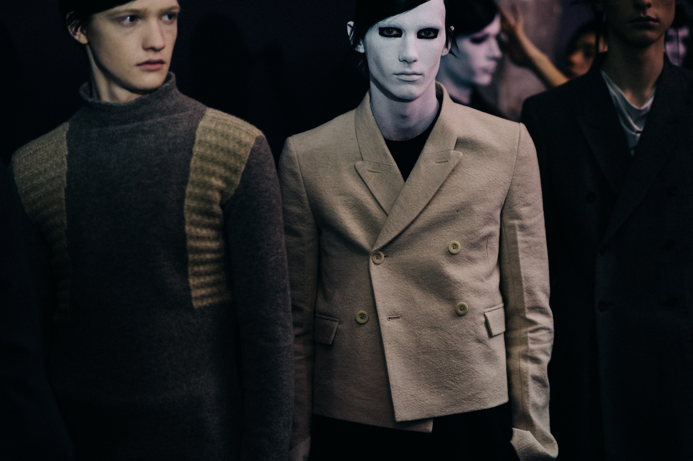 Male models before the show