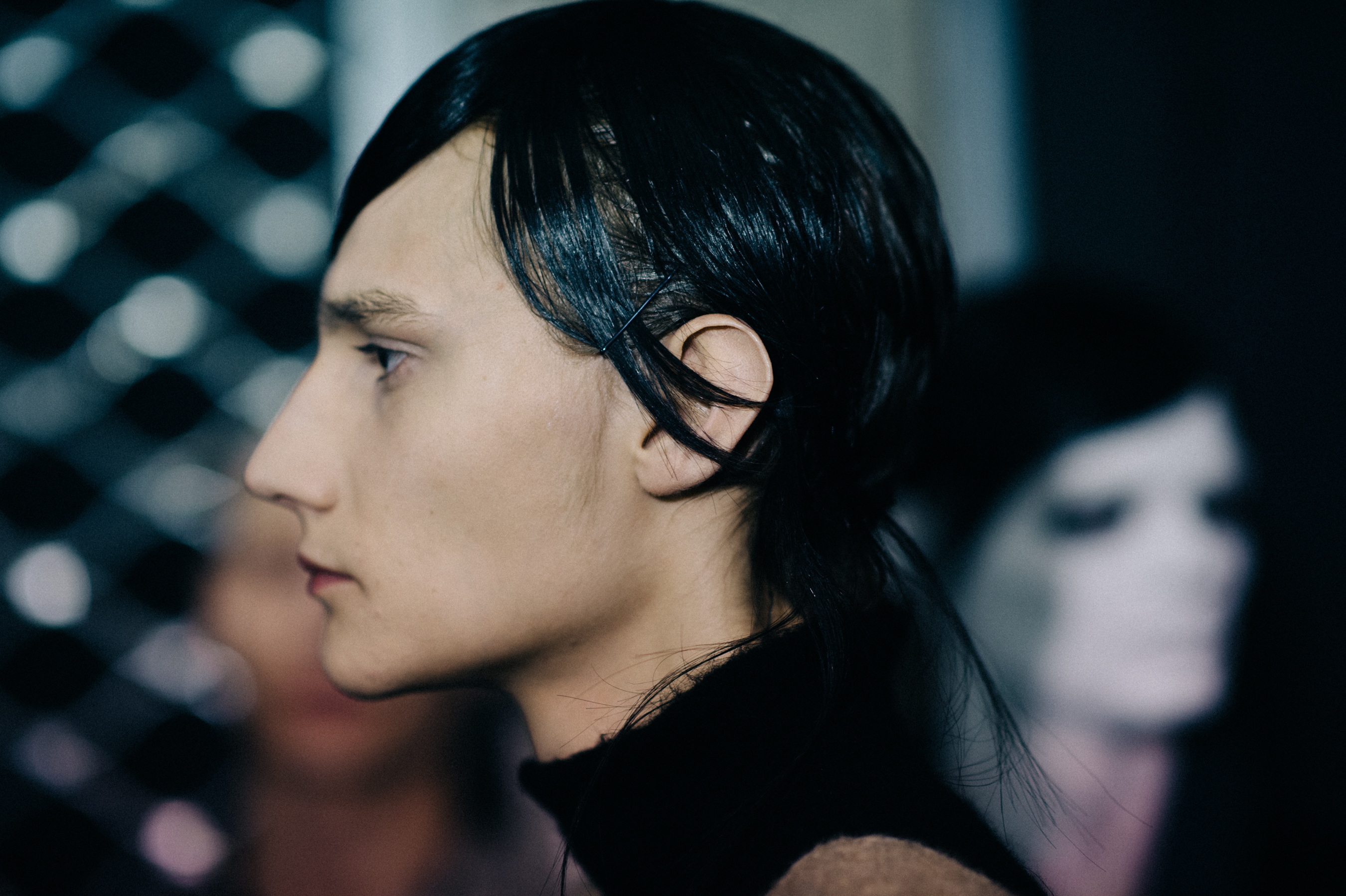 Male model before the show