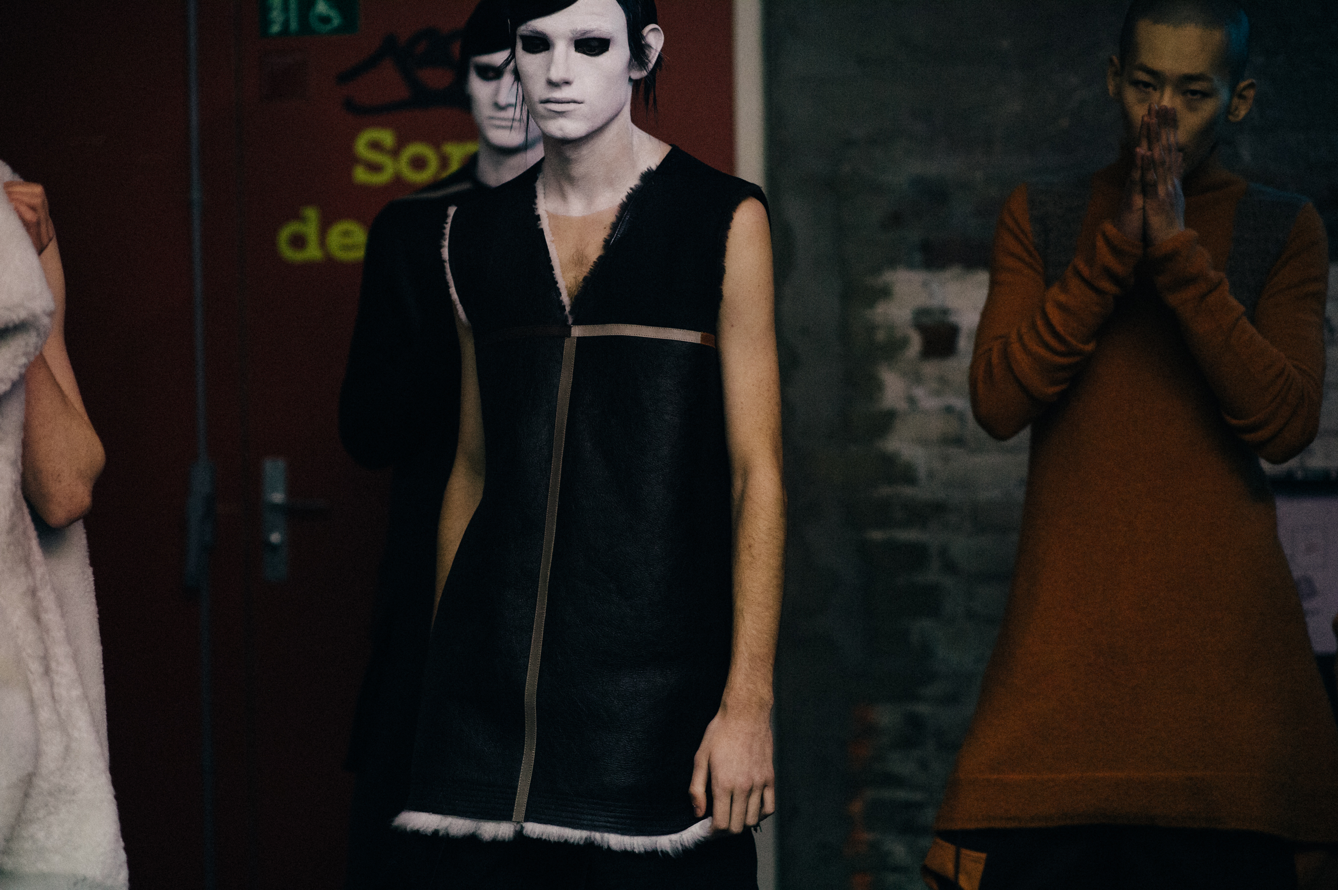 Male models before the show