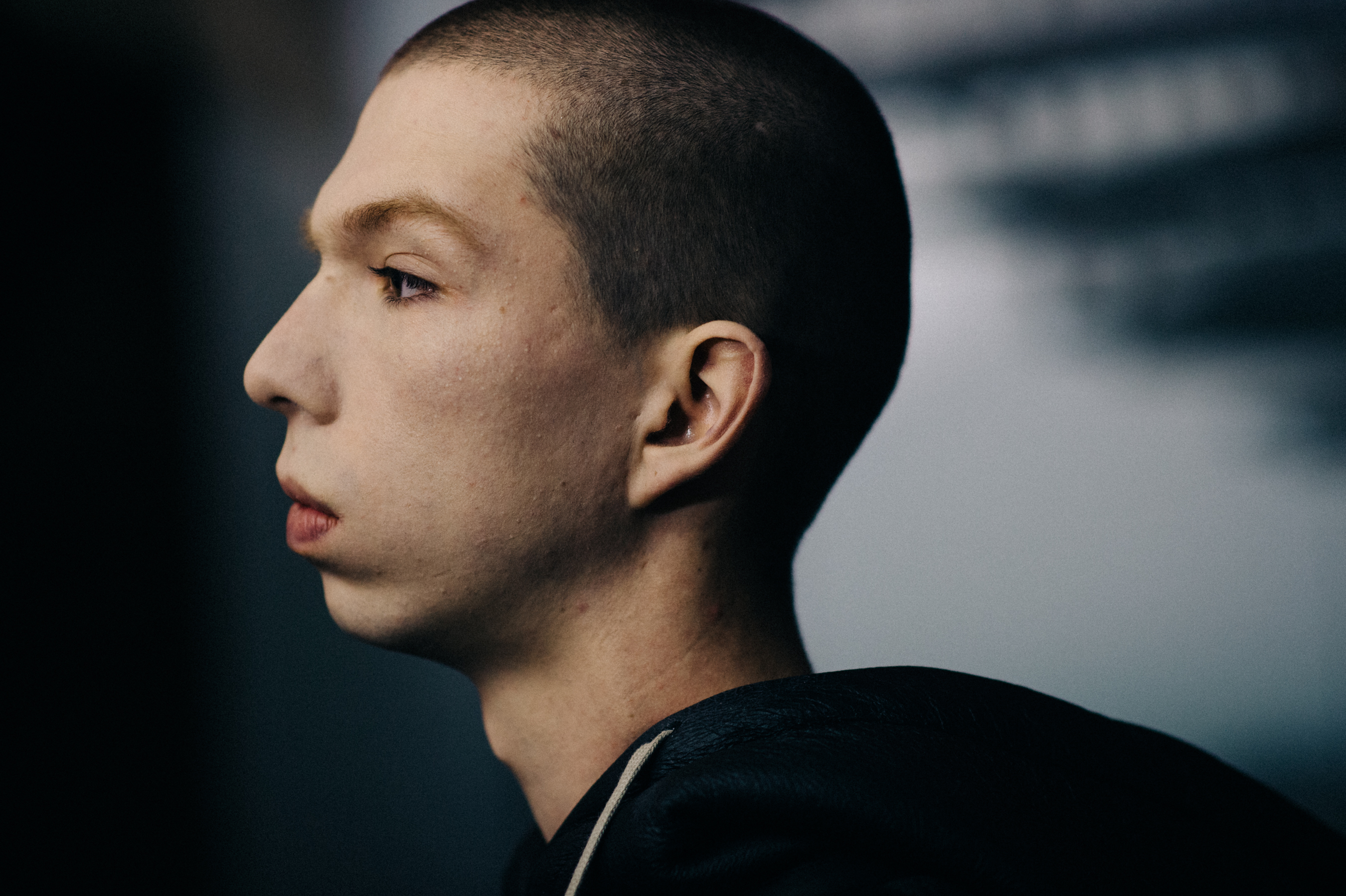 Bold male model before the show