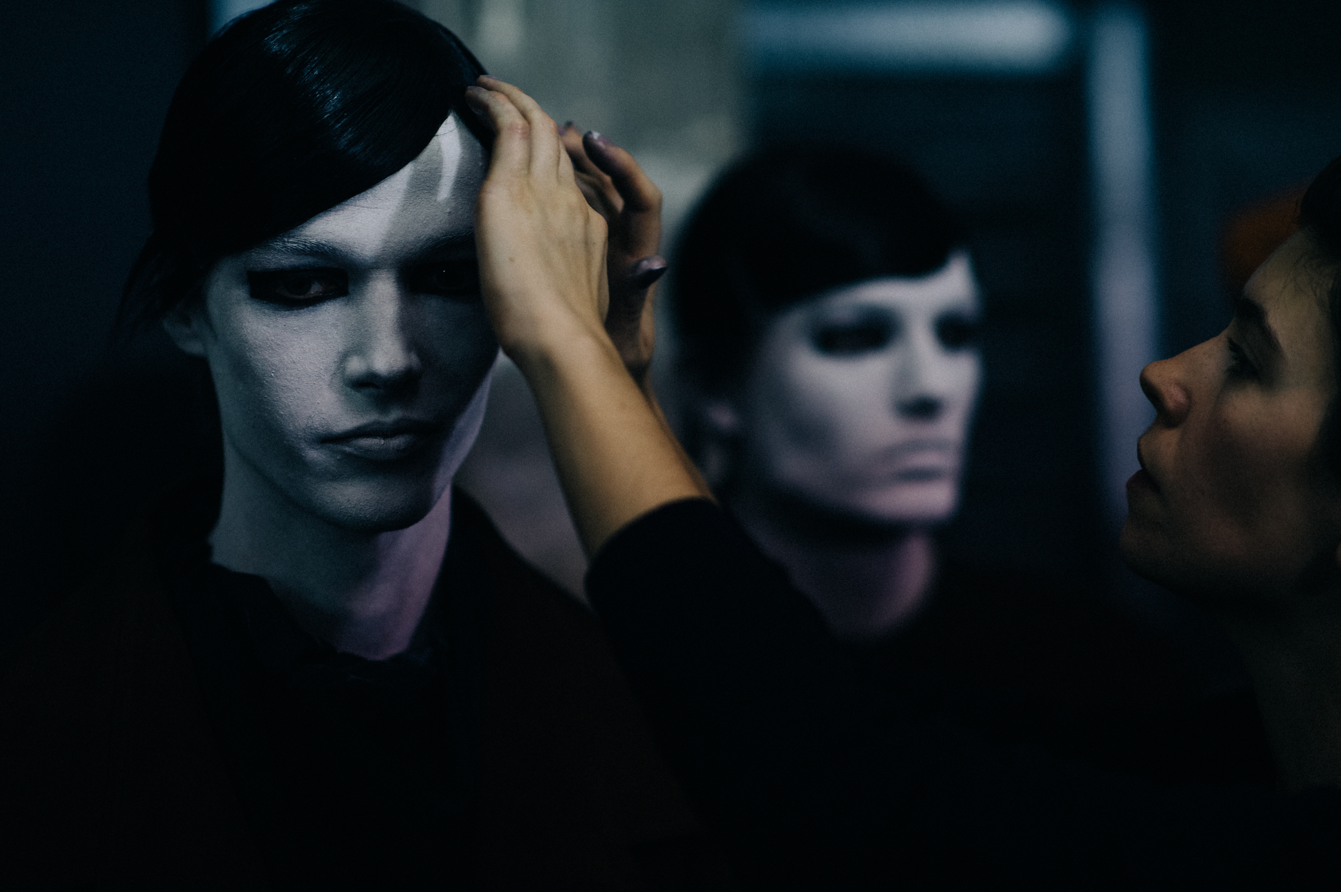Male models before the show