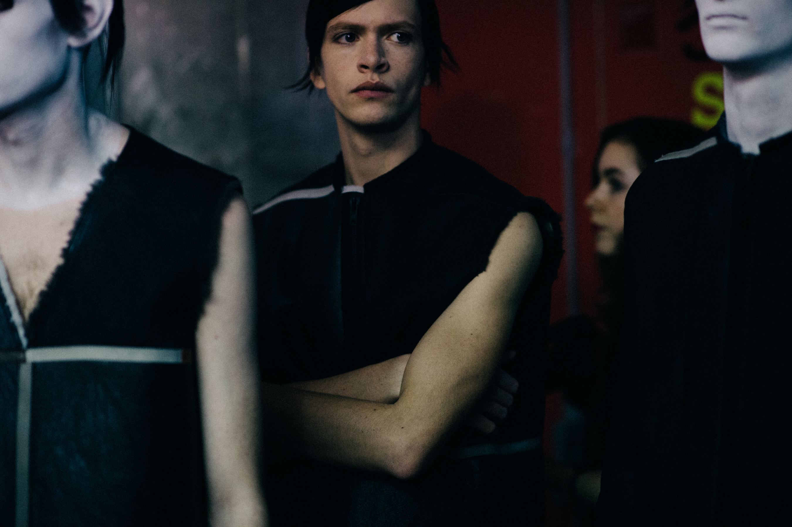Male models before the show