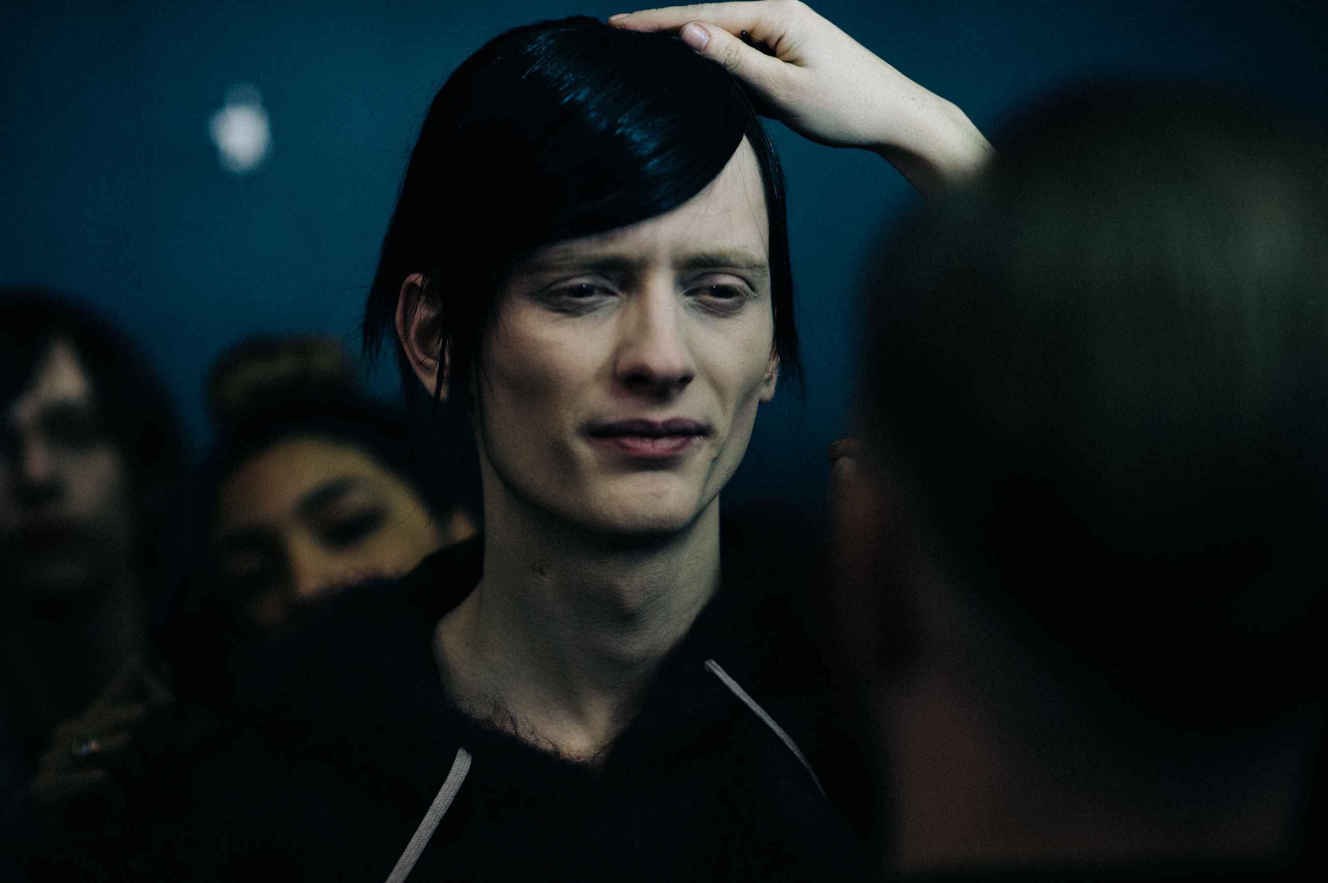Male models before the show