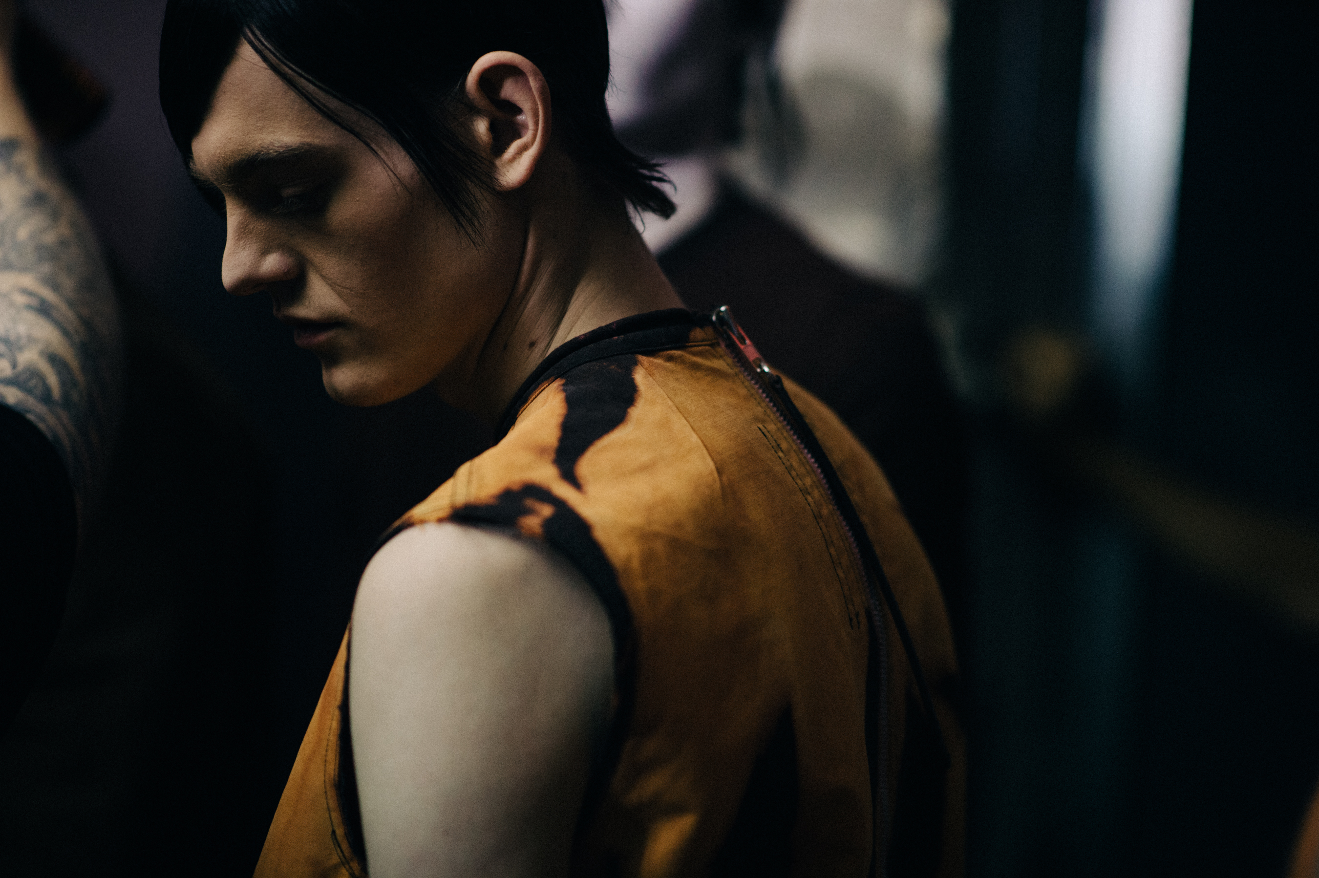 Male models before the show