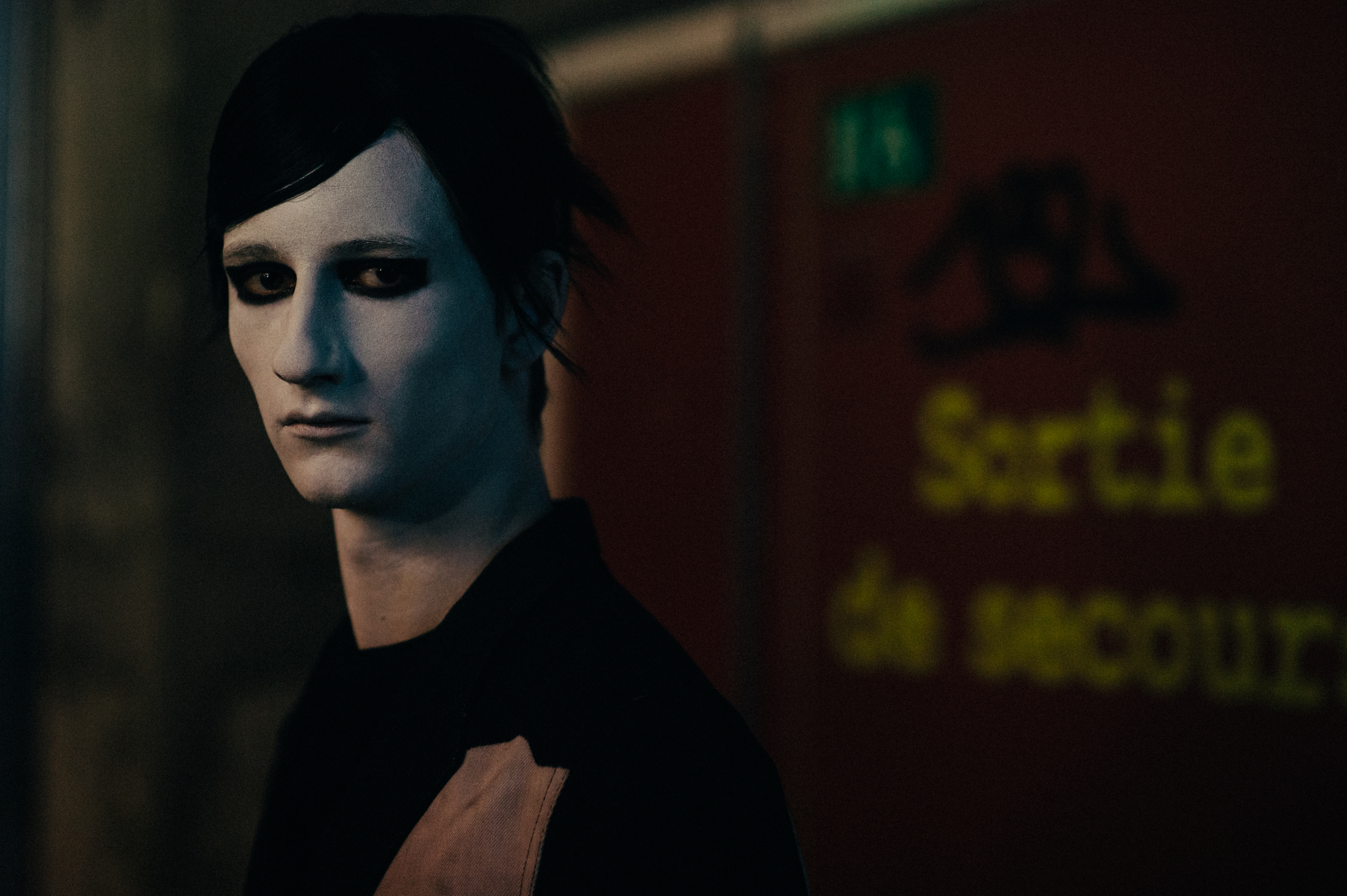 Male model white make up
