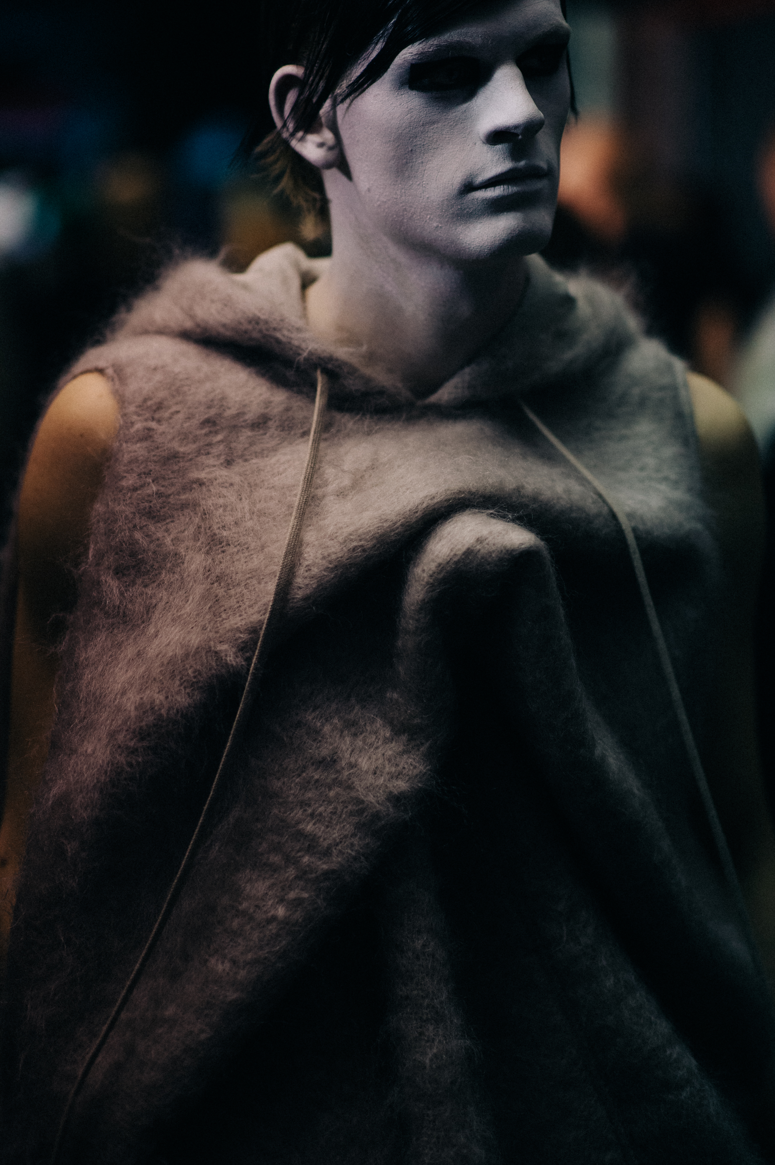 Male model white make up