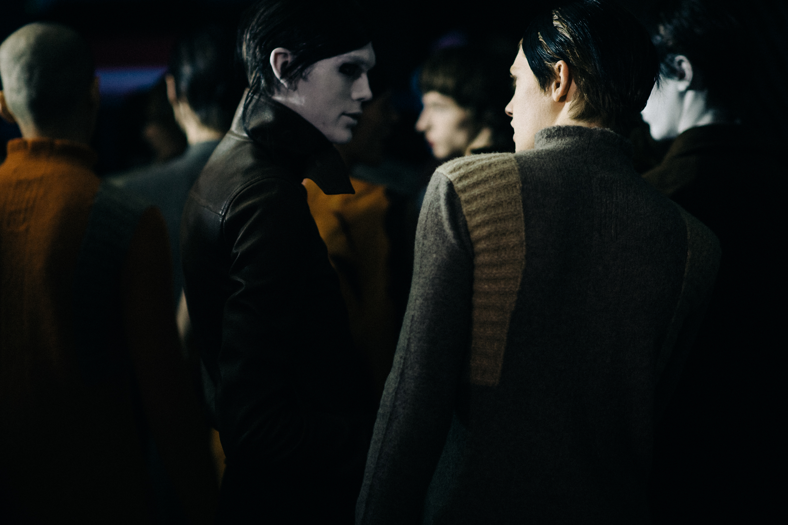 Male models before the show