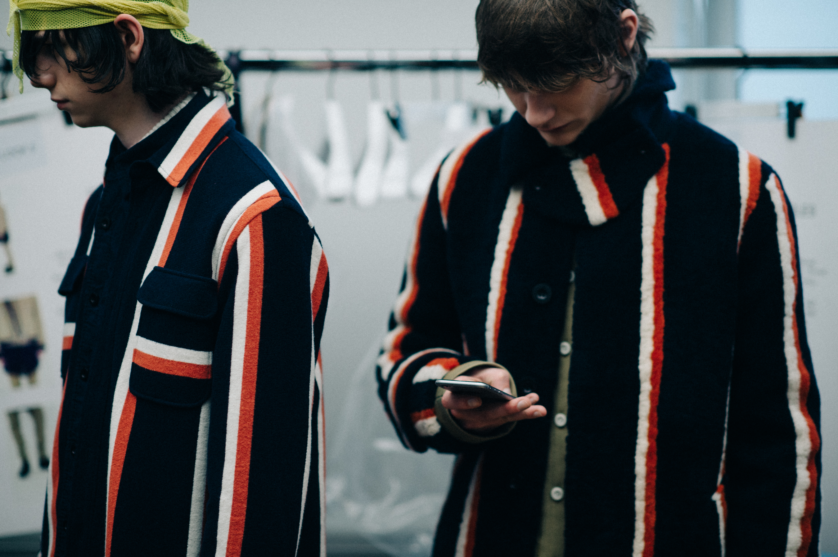 Male model before the show