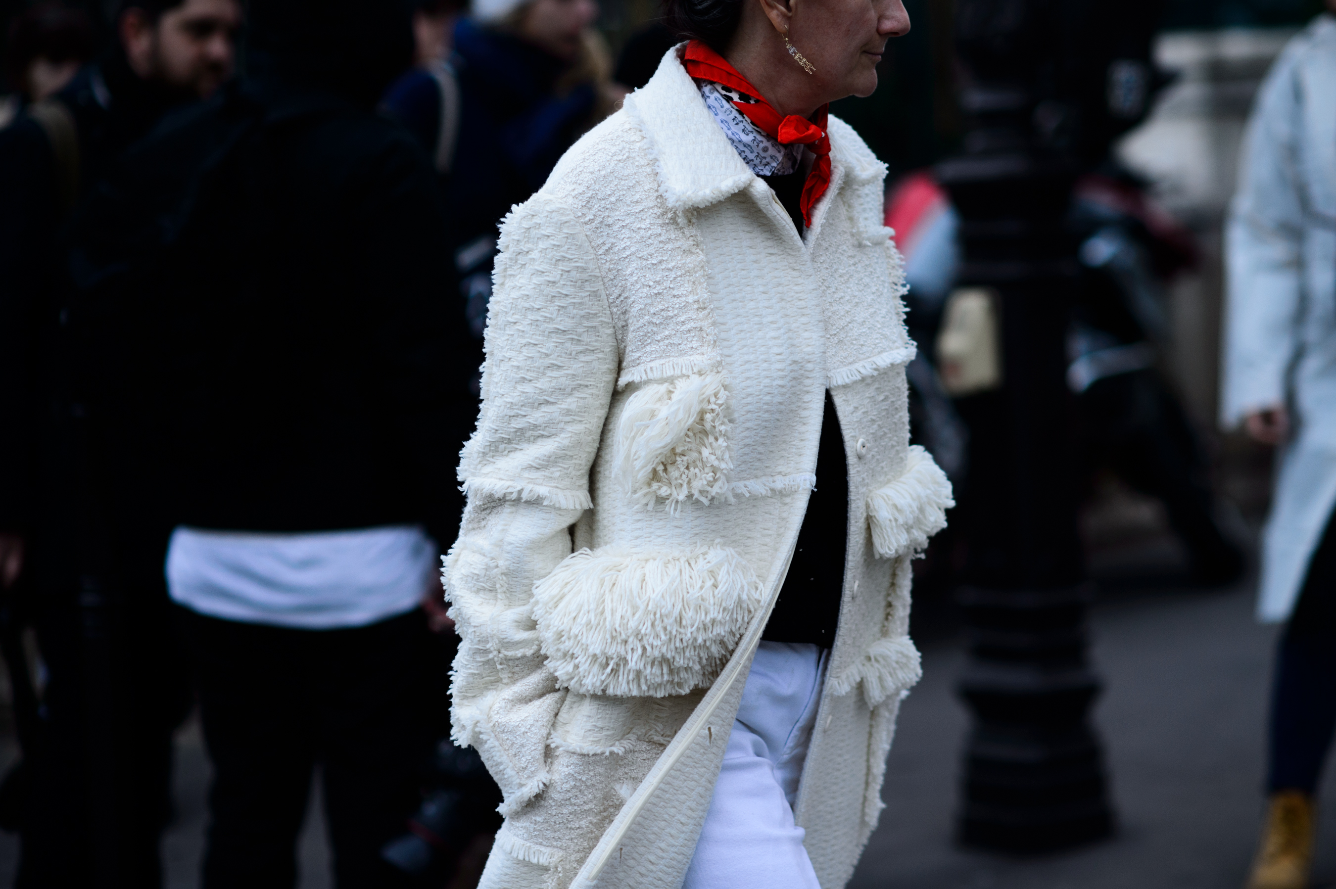 Woman wearing white