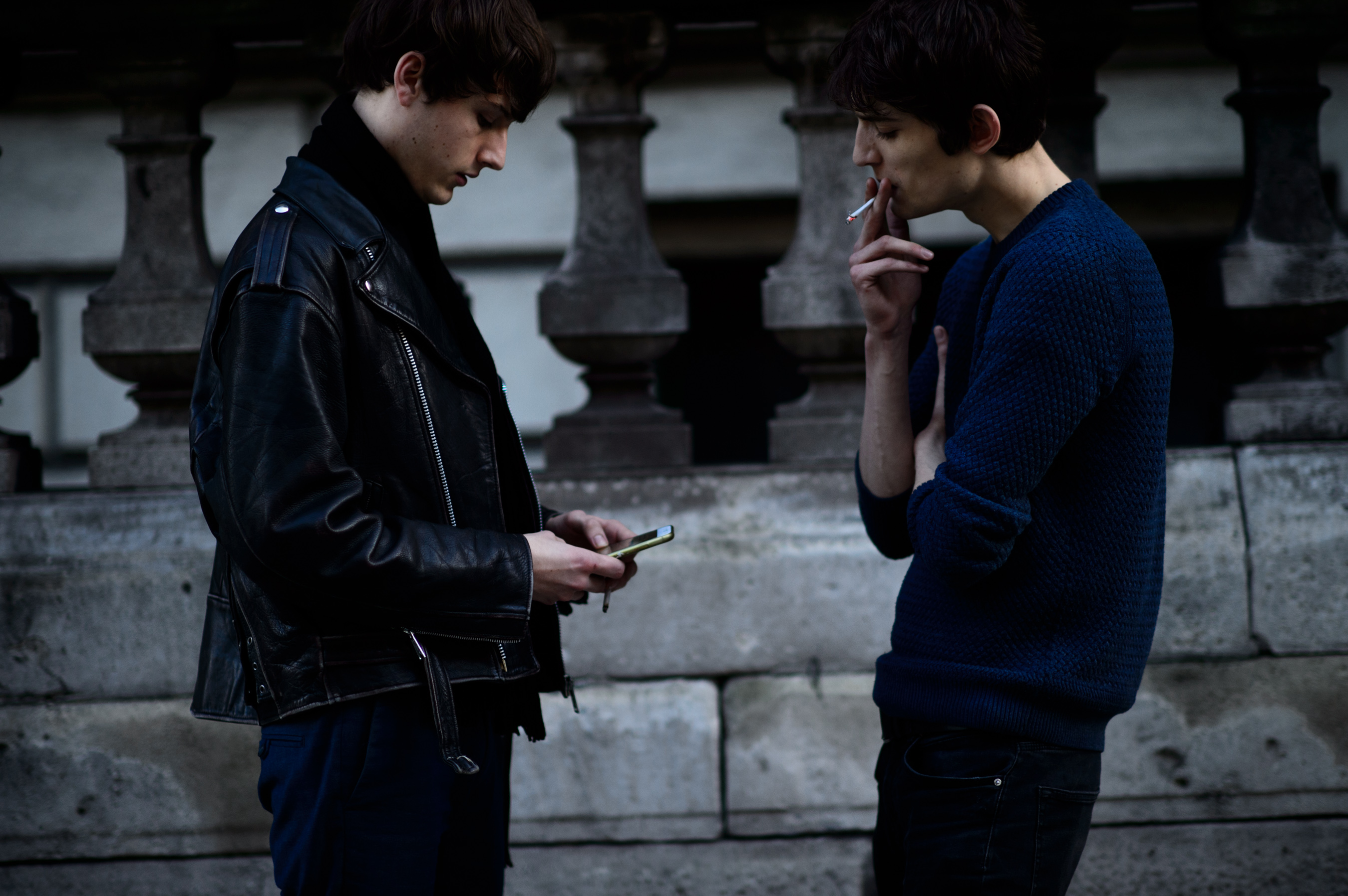 Two male model before the show