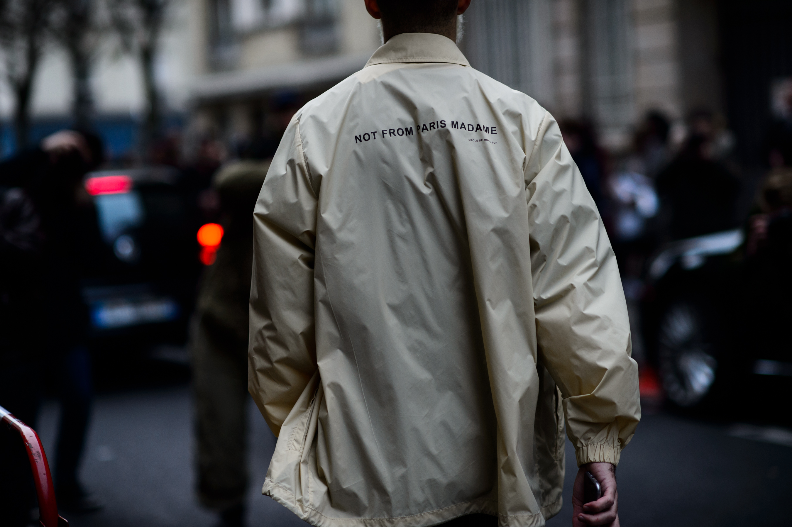 Man wearing quote jacket