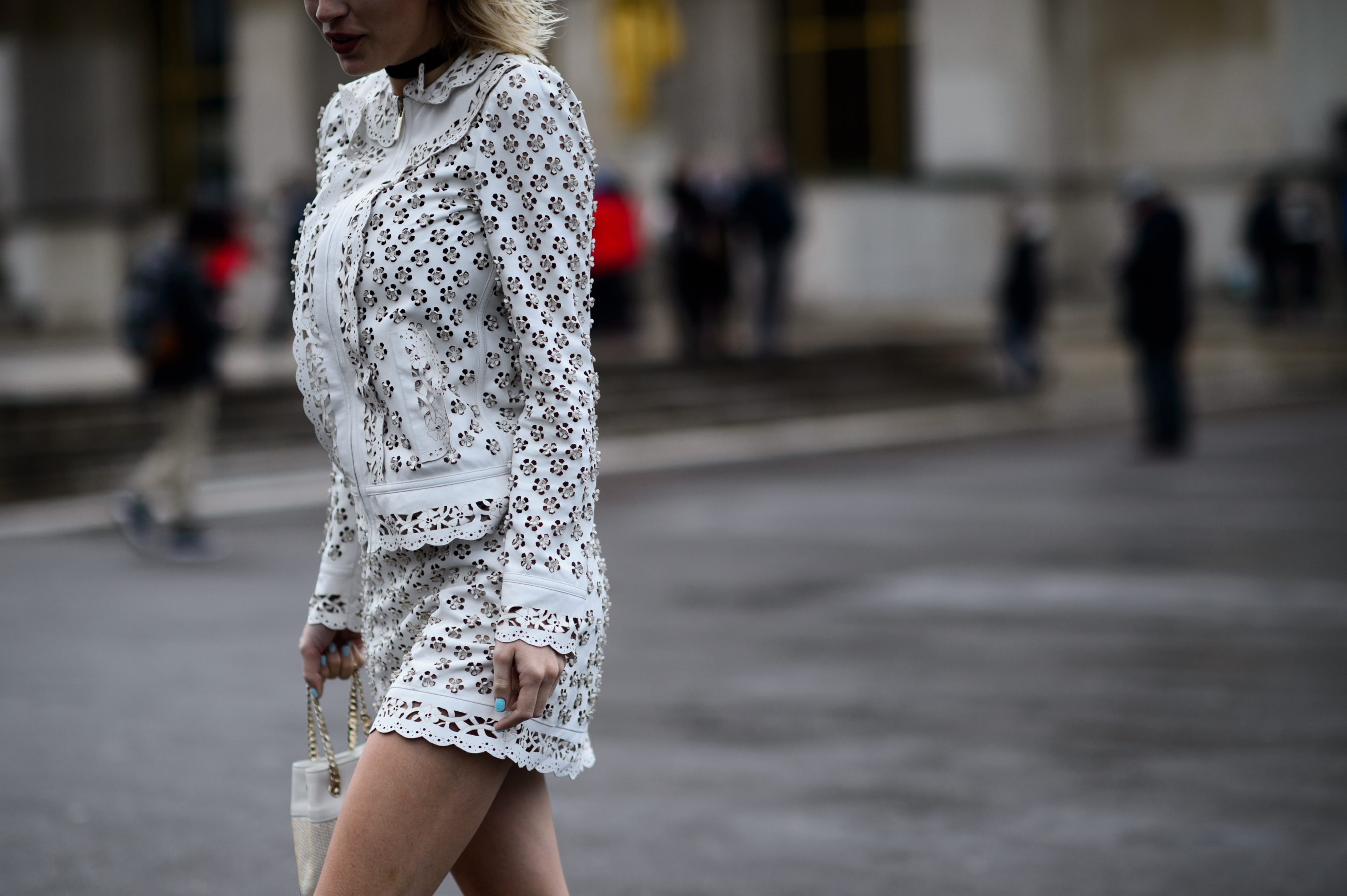 American woman wearing white