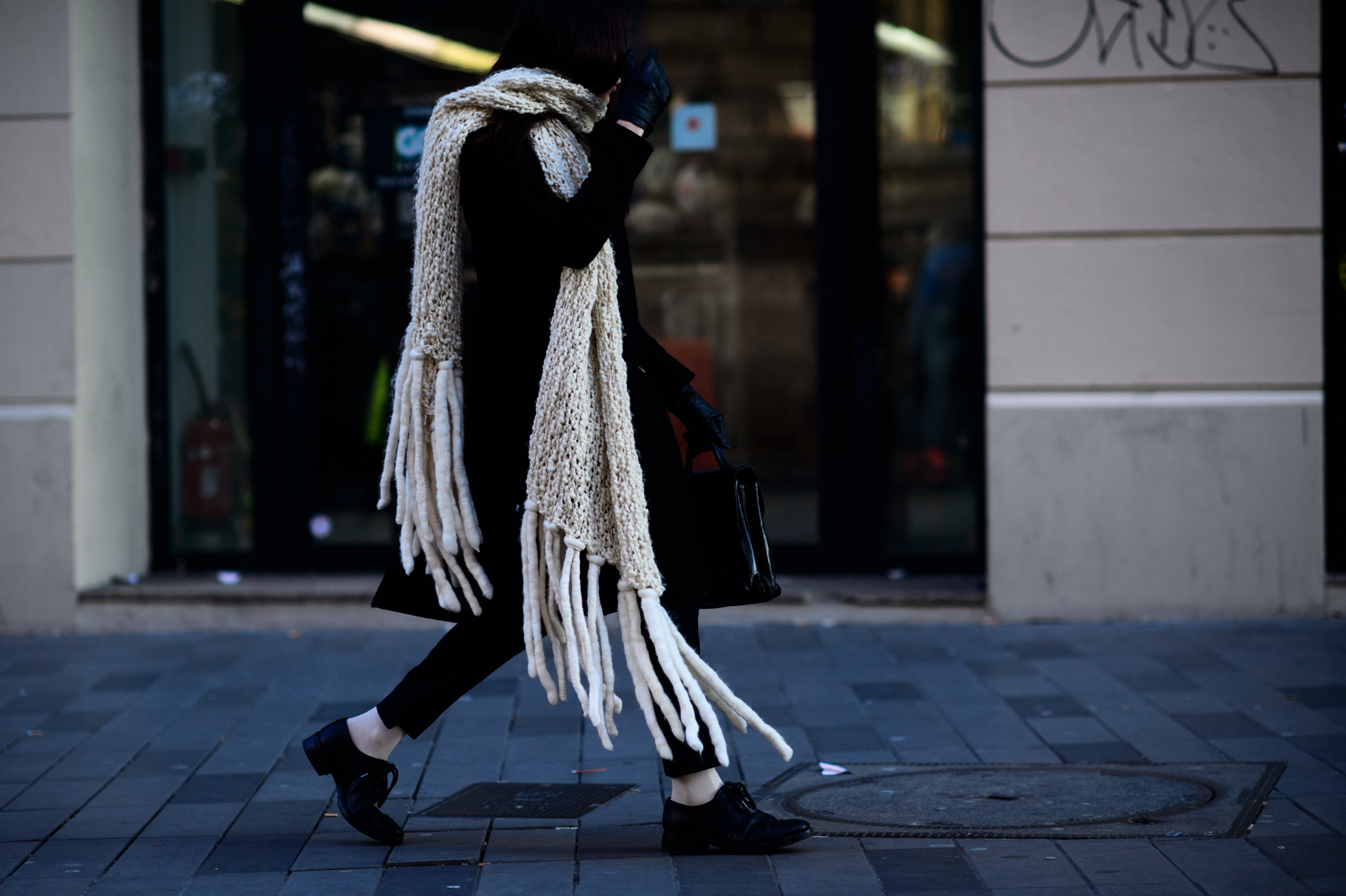 Le Paradox wearing long scarf