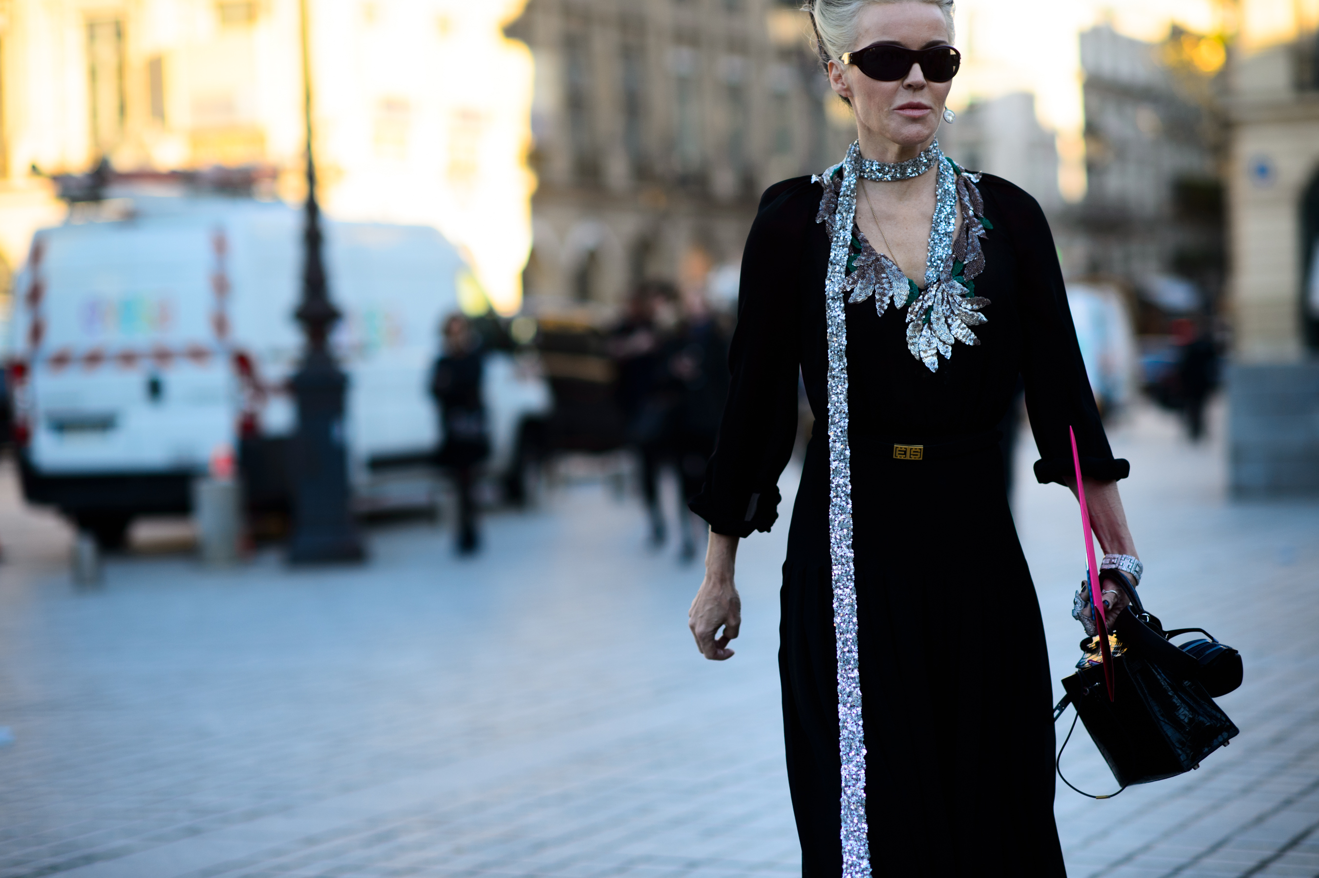 Supermodel wearing shint dress