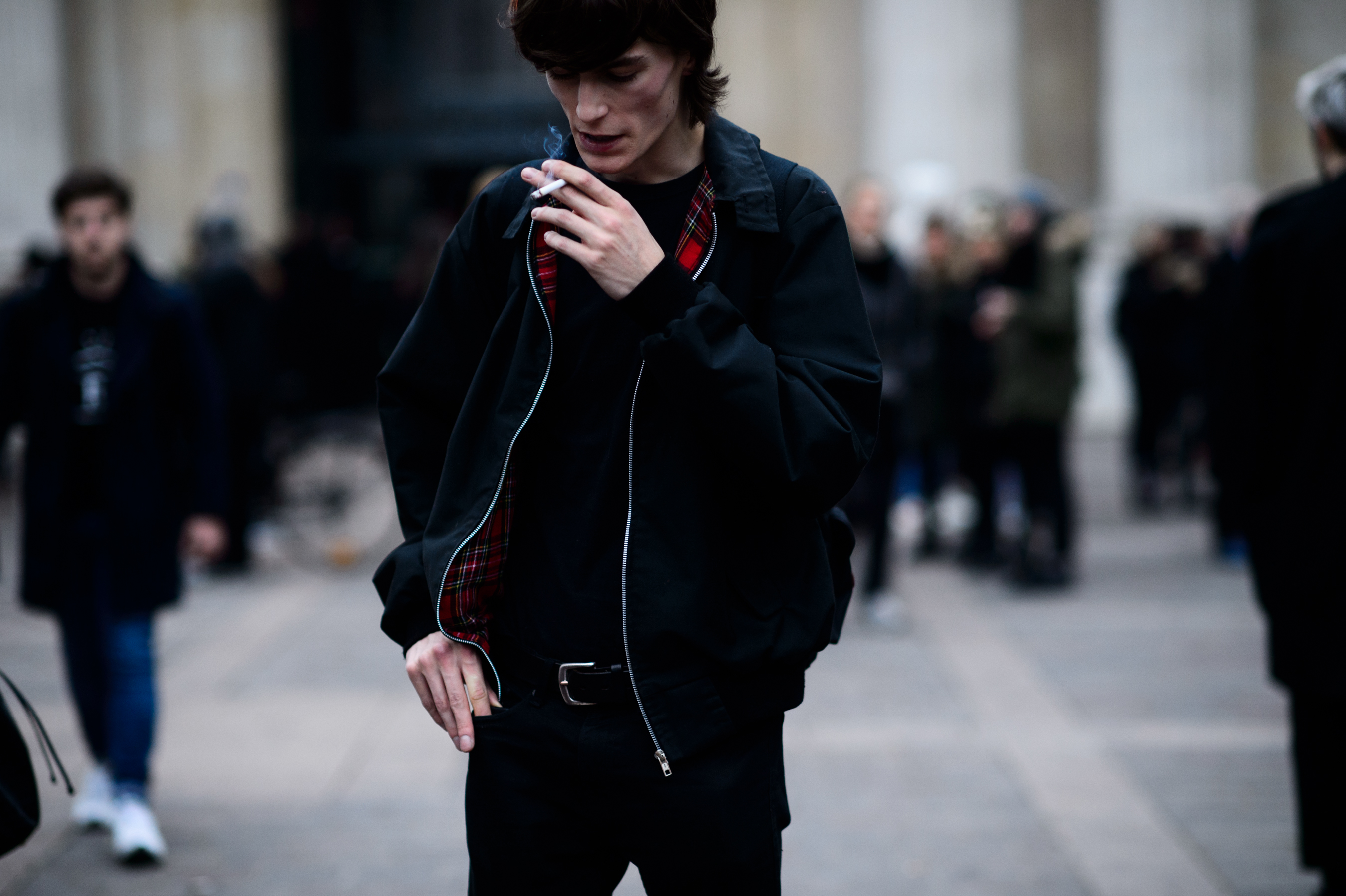 British male model smoking