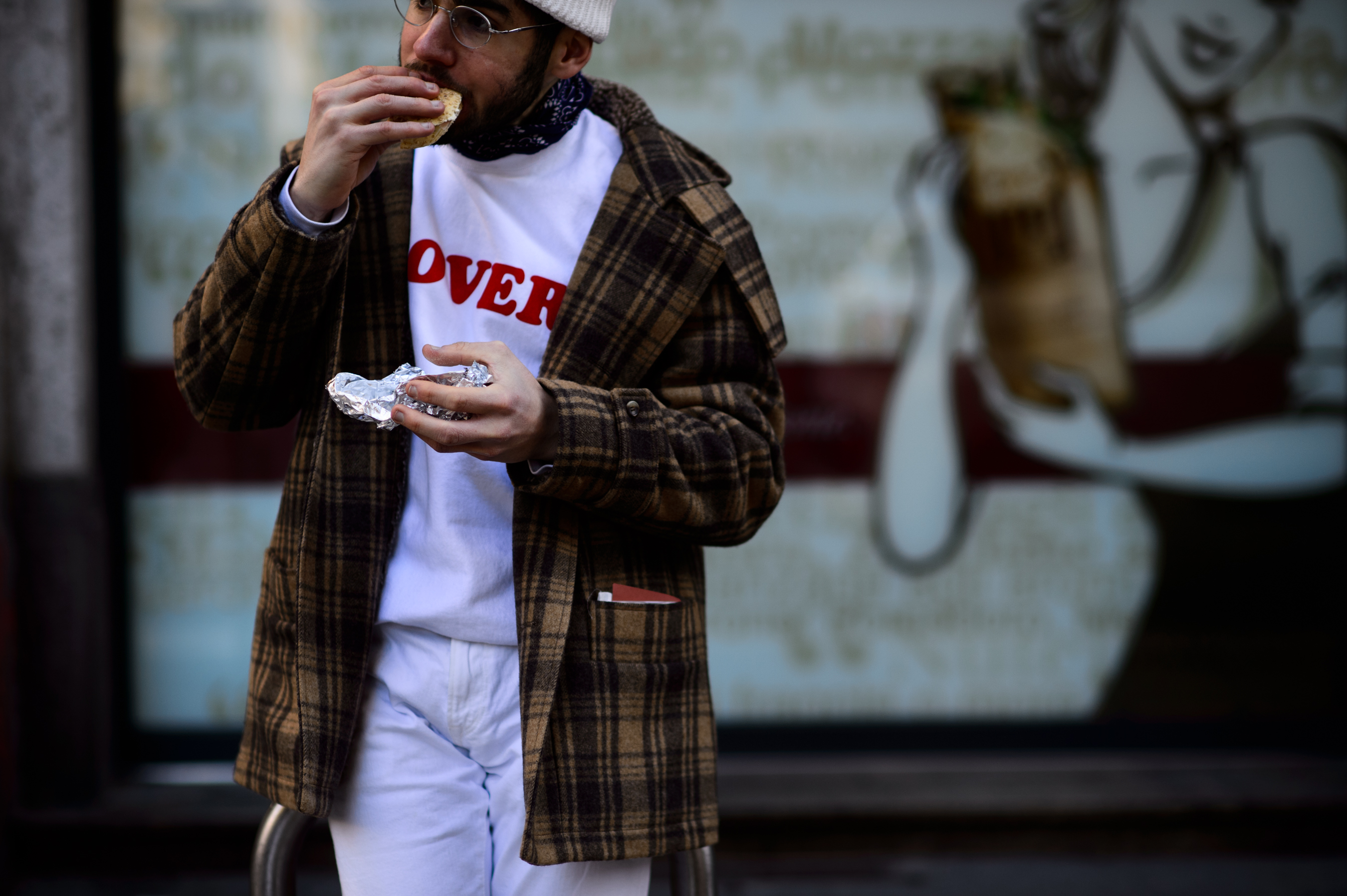 Man wearing Bianca Chandon Lover sweatshirt