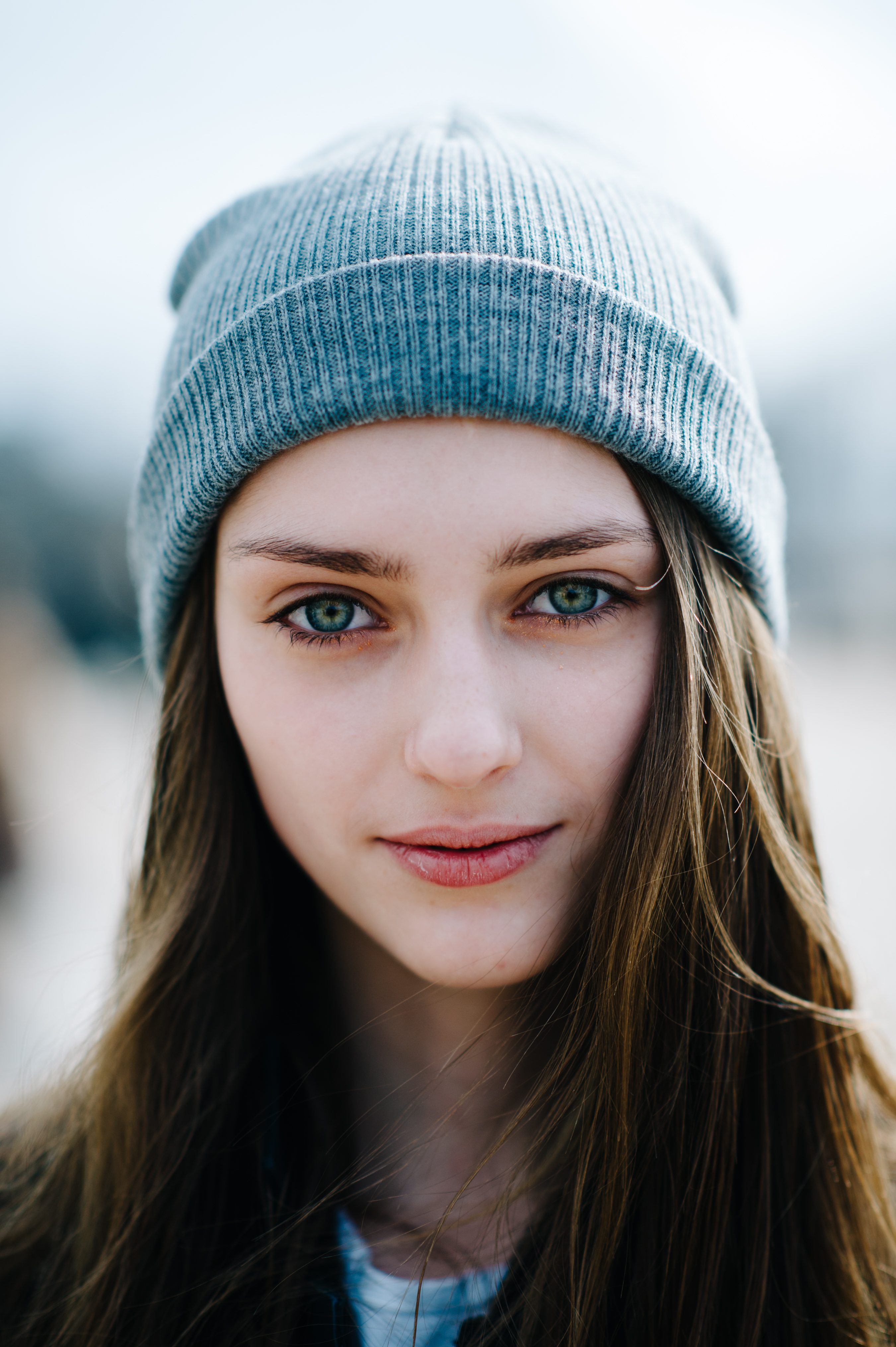 Portrait of a girl with green eyes