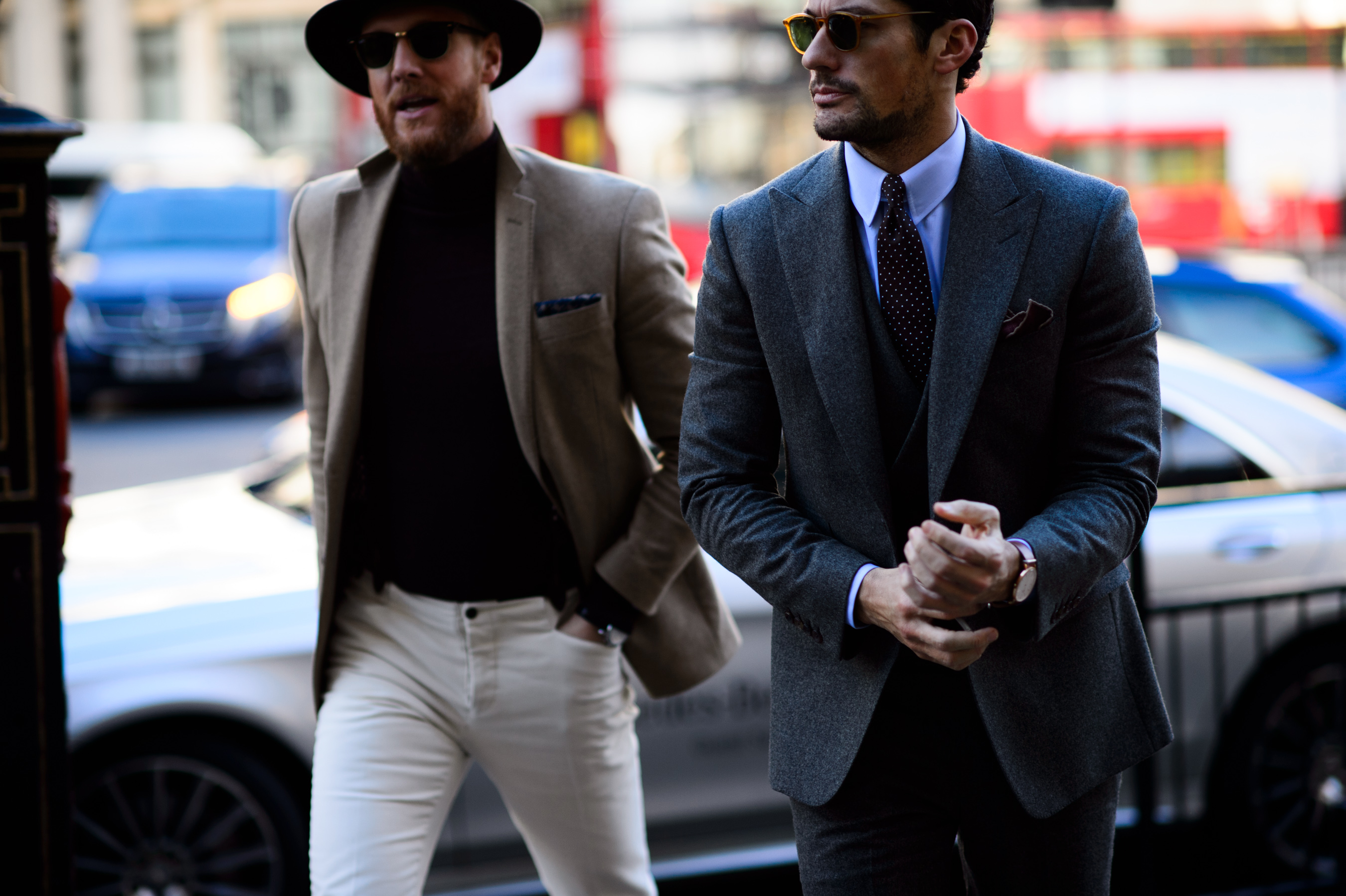 Two British men before the show