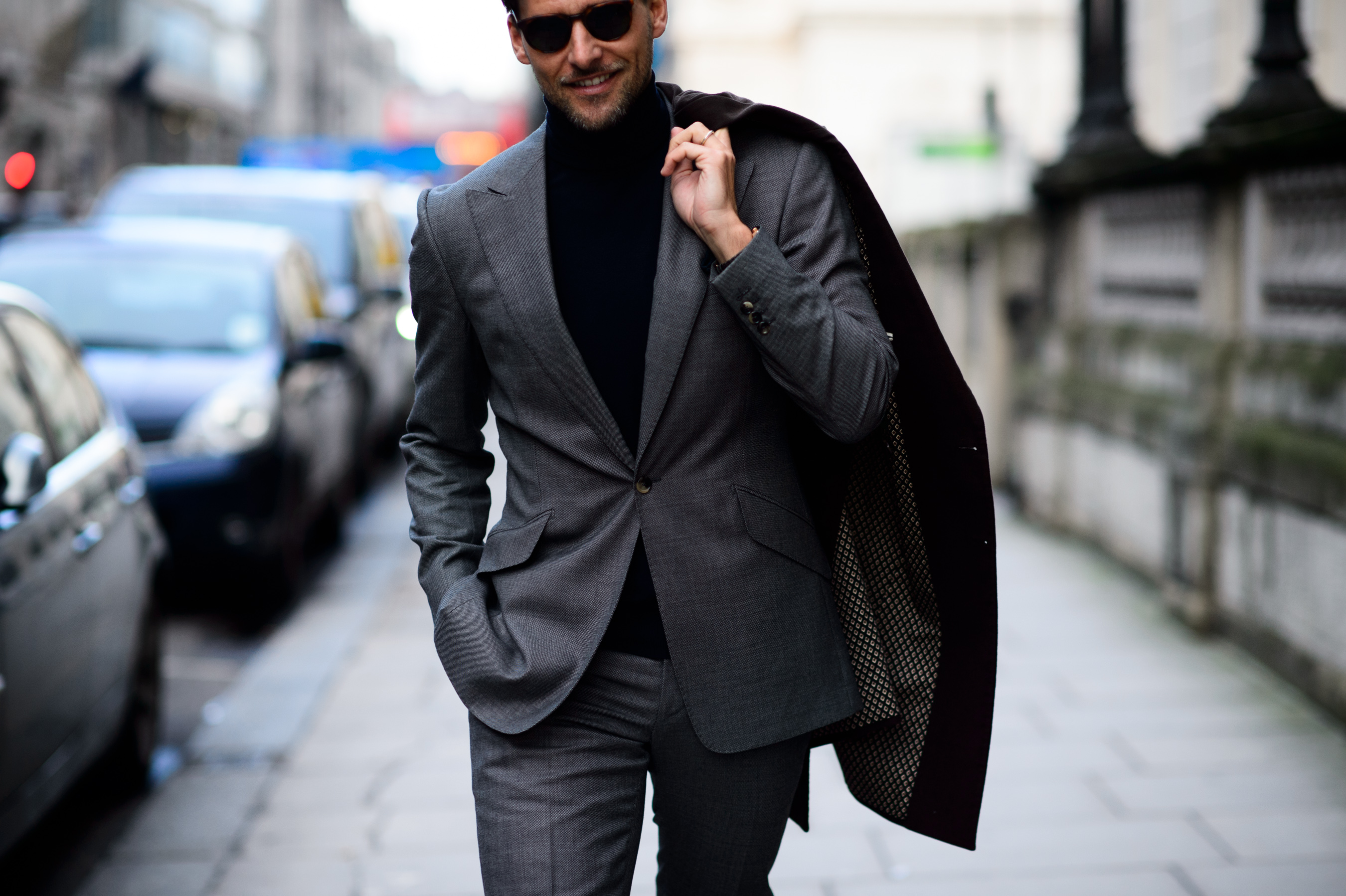Male model and celebrity wearing suit